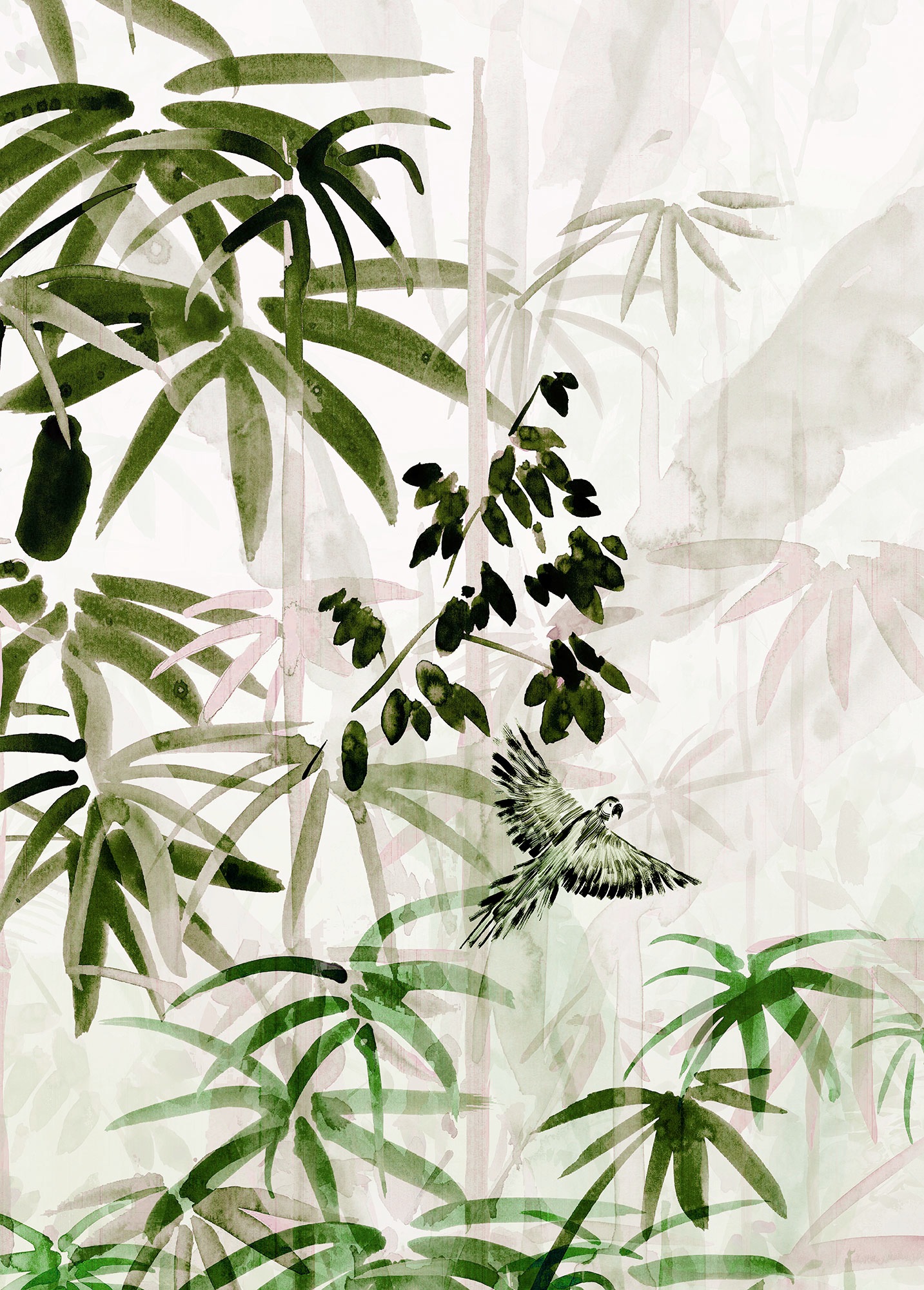Image of Komar Bild "Bamboo Forest" Natur 1 Stk. tlg. Wandbild zur Dekoration - ohne Rahmen