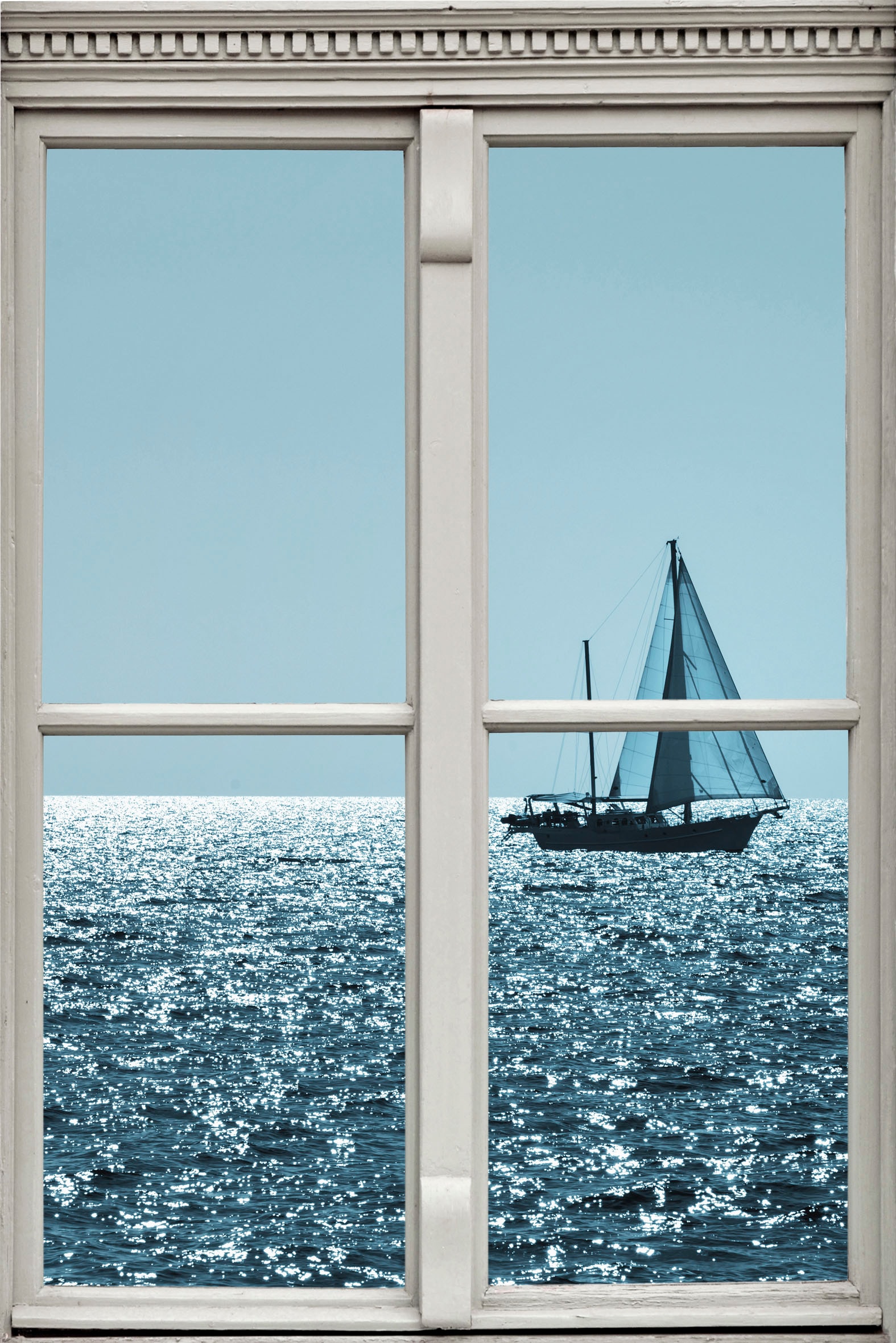 Image of queence Wandsticker "Segelboot" Wandsticker, Wandbild, selbstklebend, 3D, Fenster