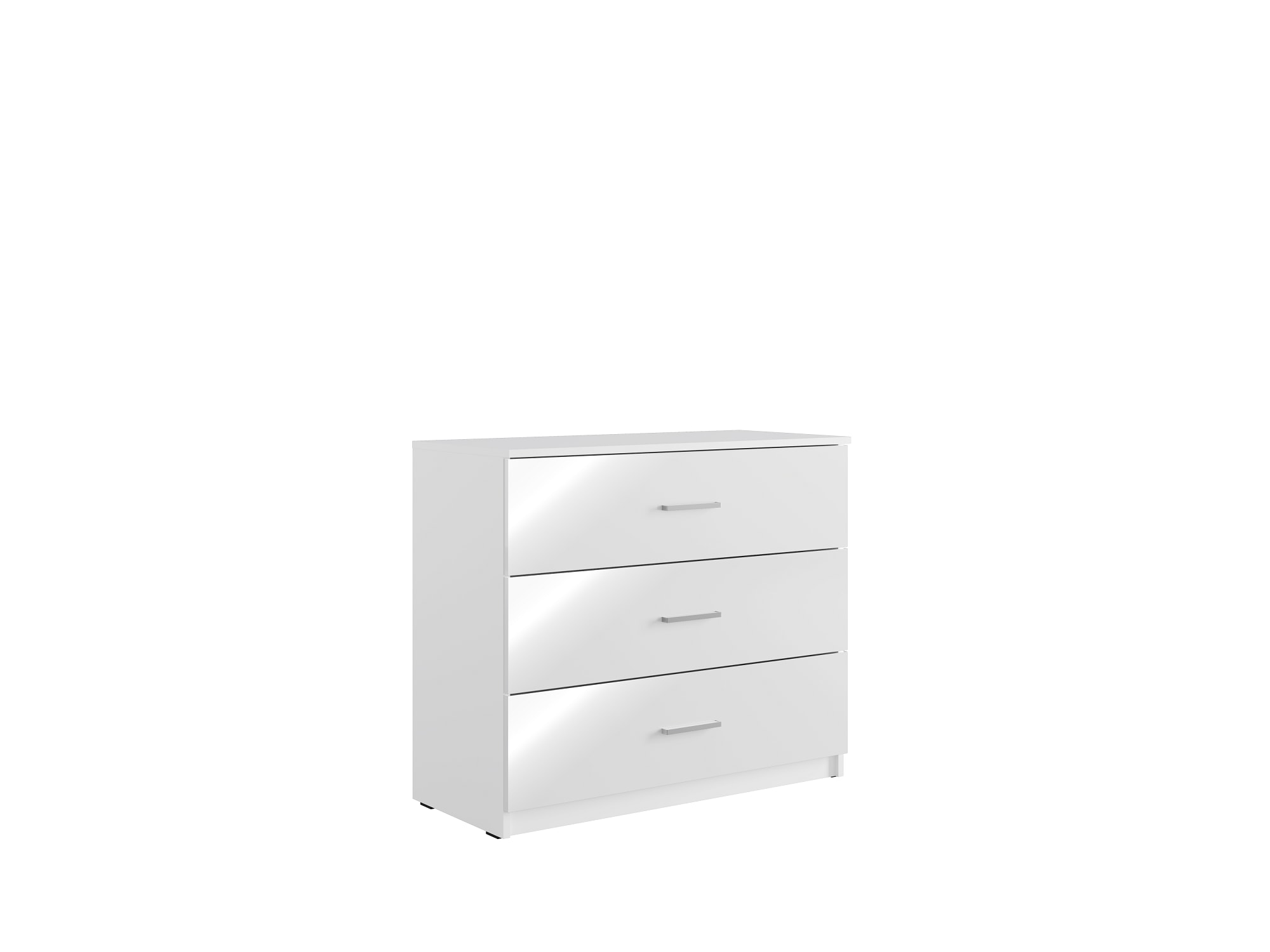 Home affaire Kommode »LANDERY Sideboard mit 3 Schubladen, weiss hochglänzend« Schubladenschrank mit viel Stauraum, Masse B/T/H: 93/42/80,5 cm