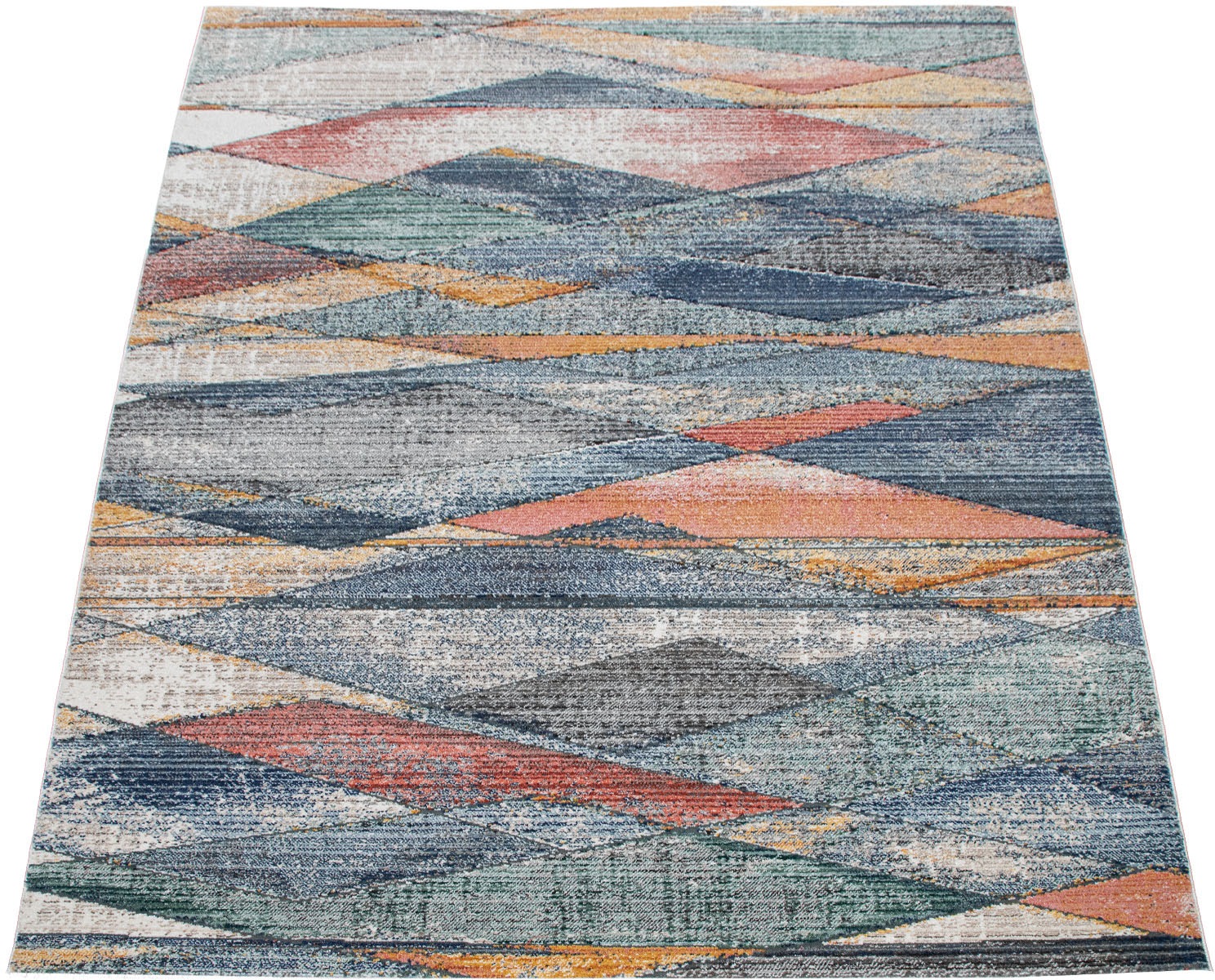 Image of Paco Home Teppich »Harnuba 759«, rechteckig, 9 mm Höhe, Kurzflor, modernes abstraktes Rauten Design, verwaschene Optik, Wohnzimmer bei Ackermann Versand Schweiz