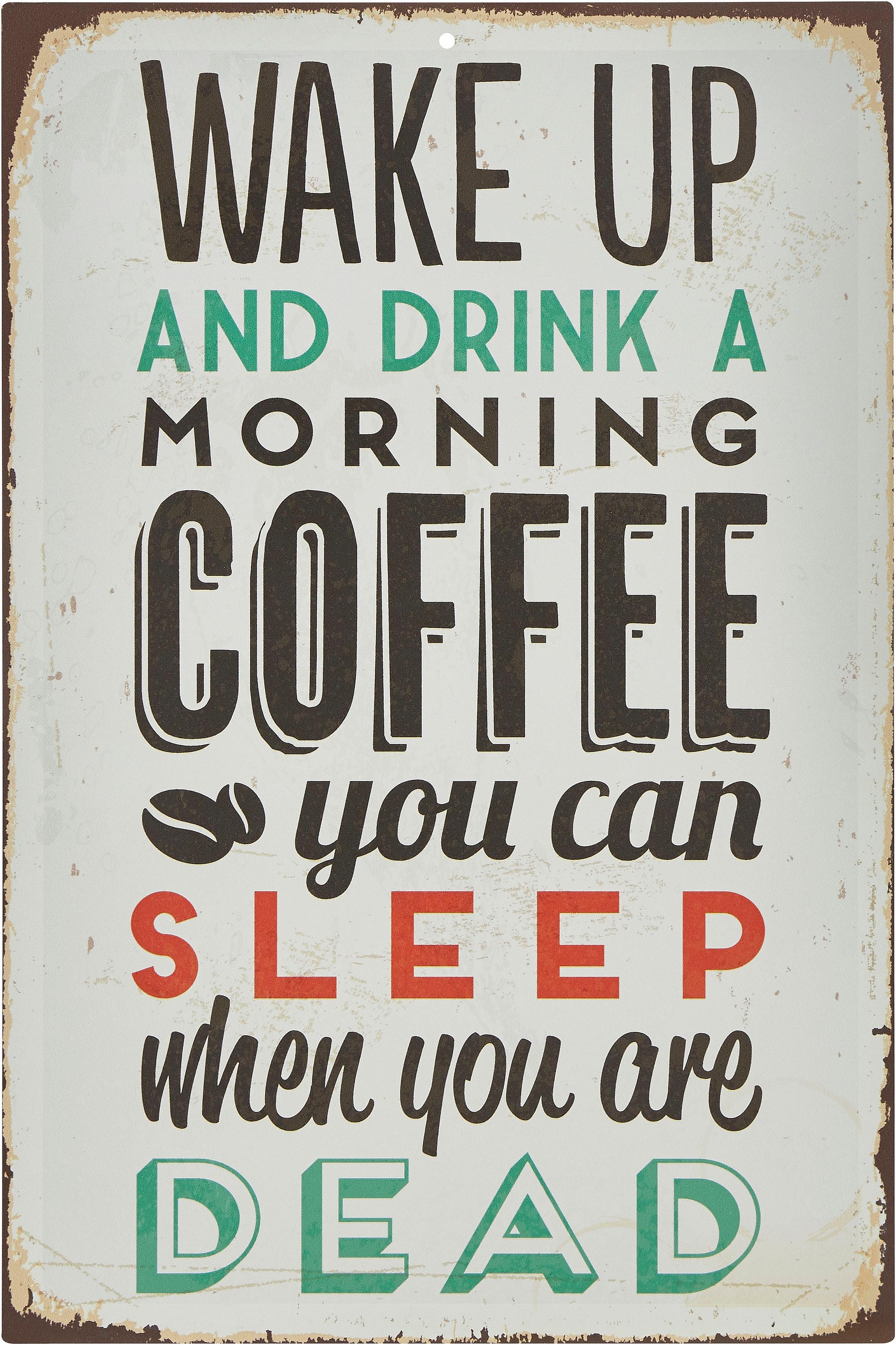 Image of Home affaire Metallbild »Wake up and …«, Masse (B/H): ca. 30/45 cm bei Ackermann Versand Schweiz