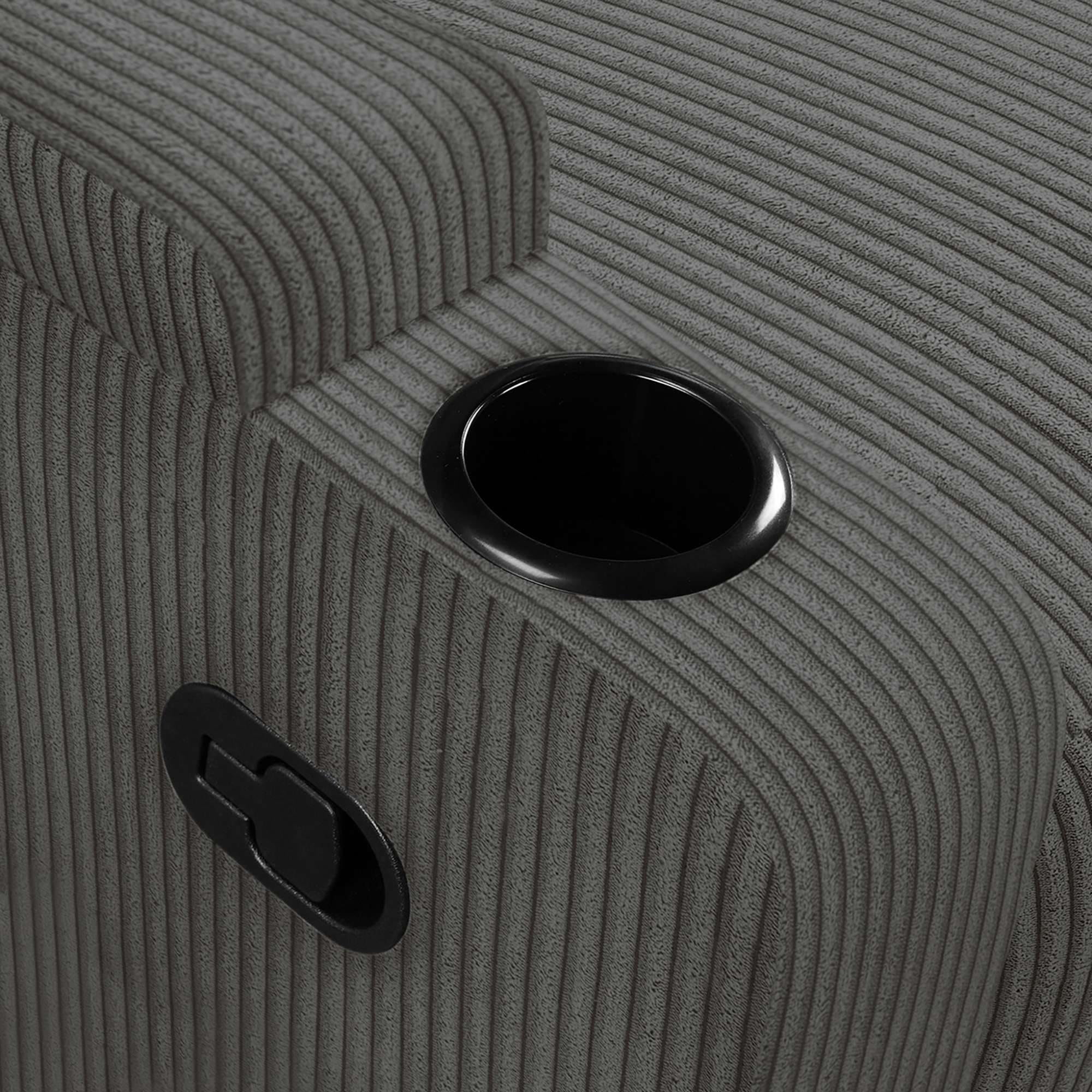GOODproduct Fauteuil de relaxation »NAPORI Cord, Kinosessel, Multimedia-Sessel« Fauteuil TV avec fonction relaxation manuelle et électrique et porte-boisson