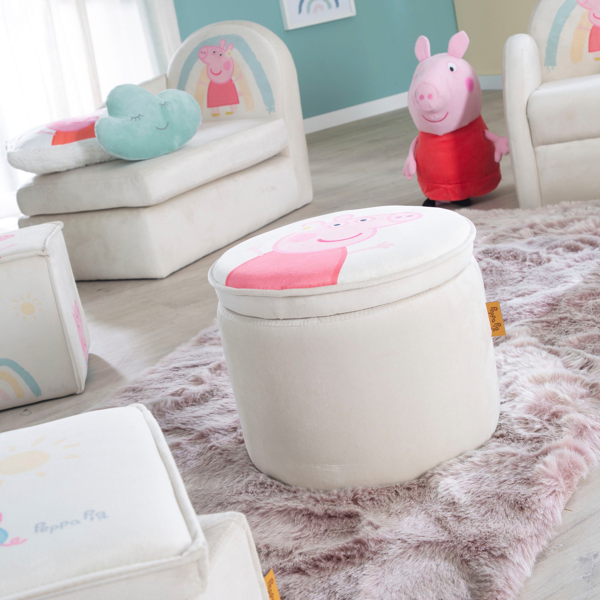 roba® Tabouret pour enfants »Peppa Pig, rund«