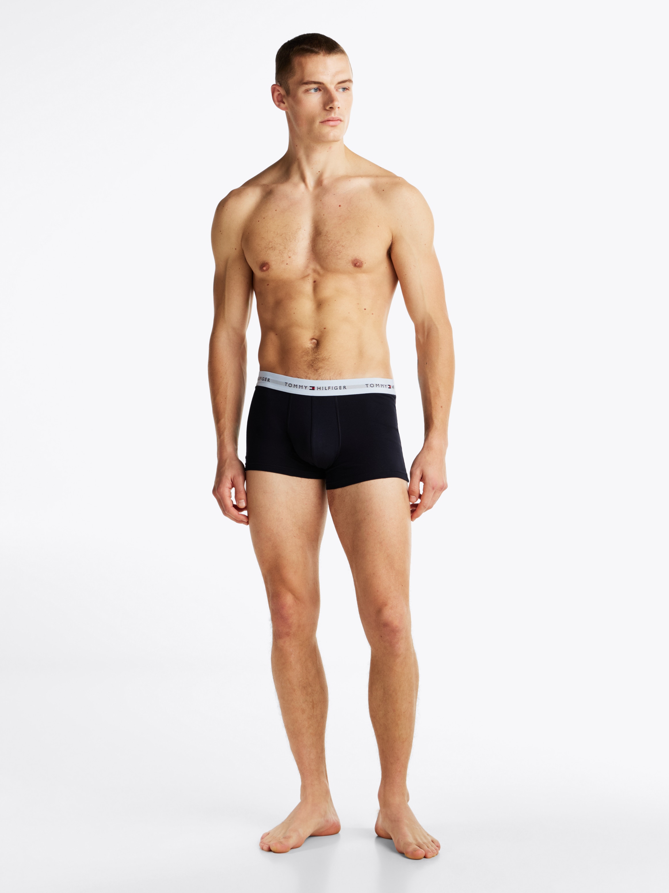 Tommy Hilfiger Underwear Trunk »3P WB TRUNK«, (Packung, 3 St., 3er-Pack), mit kontrastfarbenem Logobund