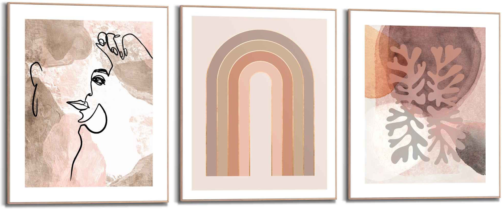 Image of Reinders! Wandbild »Trendy Abstrakt Frau - Linienzeichnung - Aktuell - Künstlerisch - Formen«, (3 St.) bei Ackermann Versand Schweiz