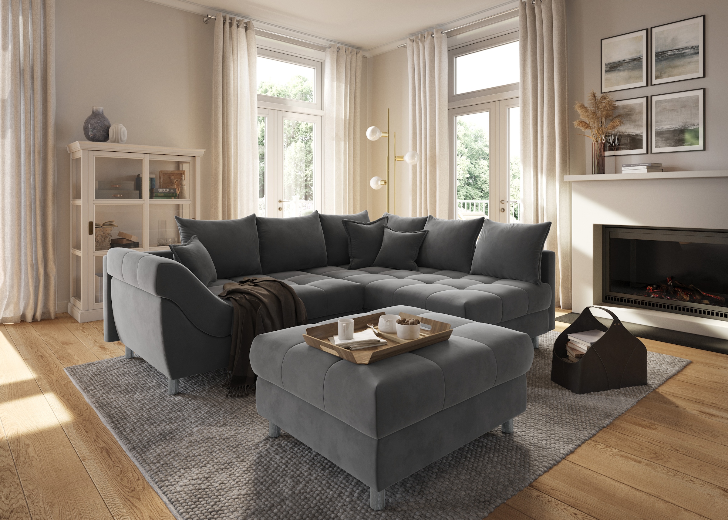 Image of COLLECTION AB Ecksofa "Innsbruck L-Form, B: 247 cm" 3 Zierkissen, Federkern