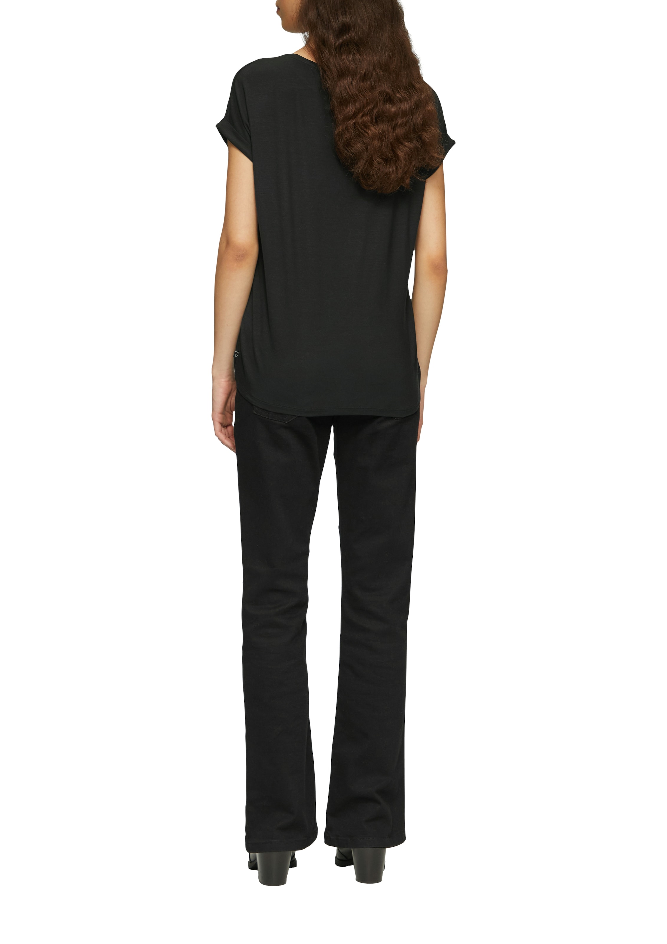 QS Kurzarmshirt , mit Ärmelaufschlag
