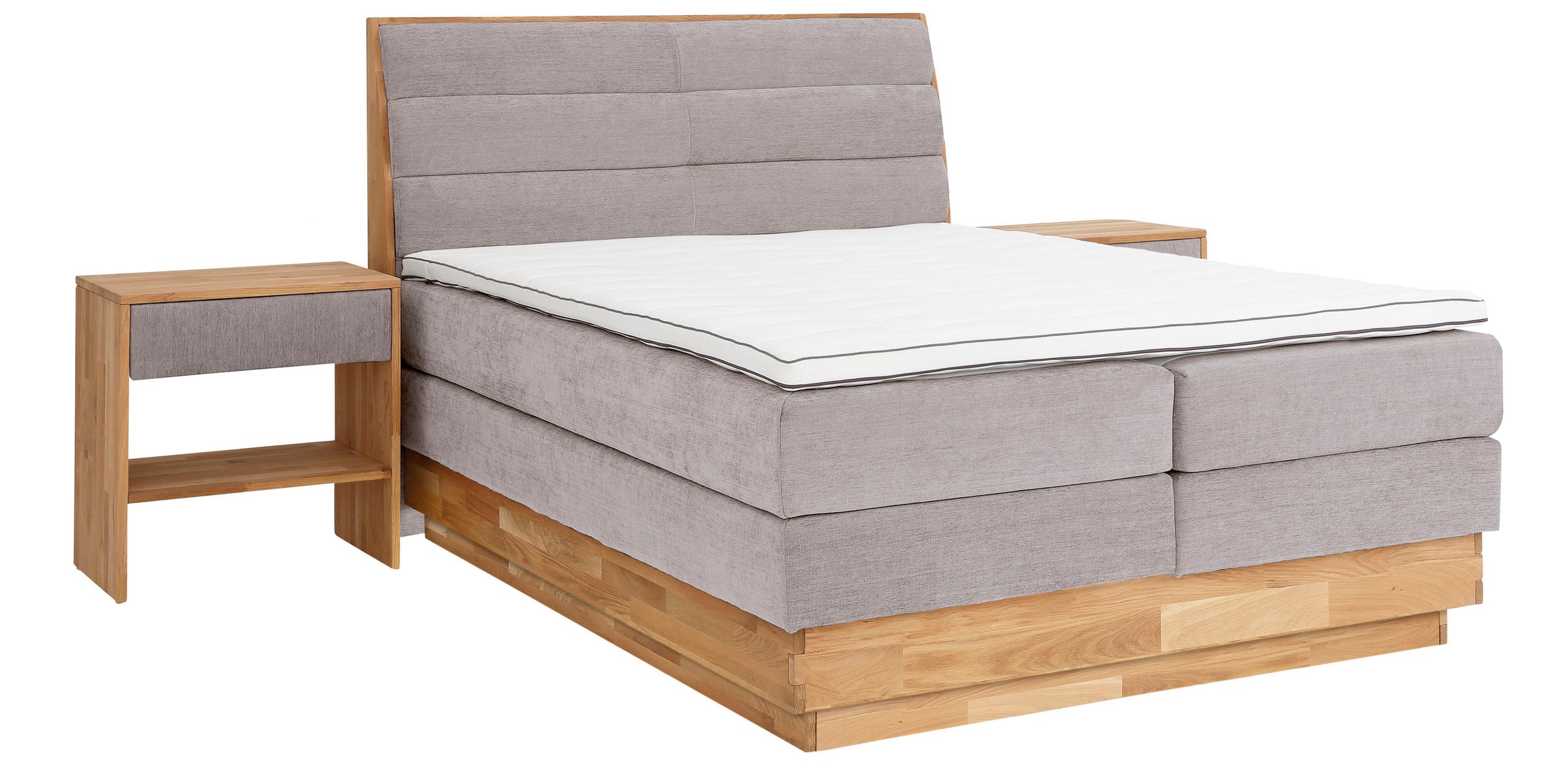 GOODproduct Boxspringbett »Jenna«, ohne LED-Beleuchtung, mit zertifizierten, recycelten Bezugsstoffen