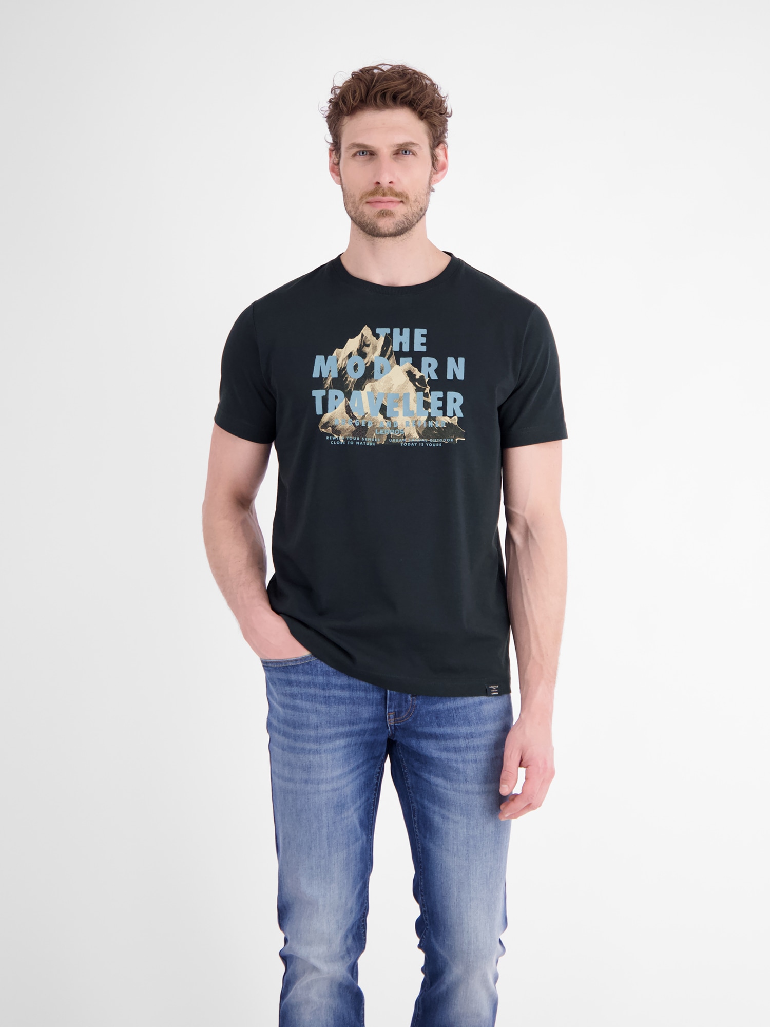 Image of LERROS T-Shirt "T-Shirt aus Baumwolle mit lässigem Frontprint und O-Neck"