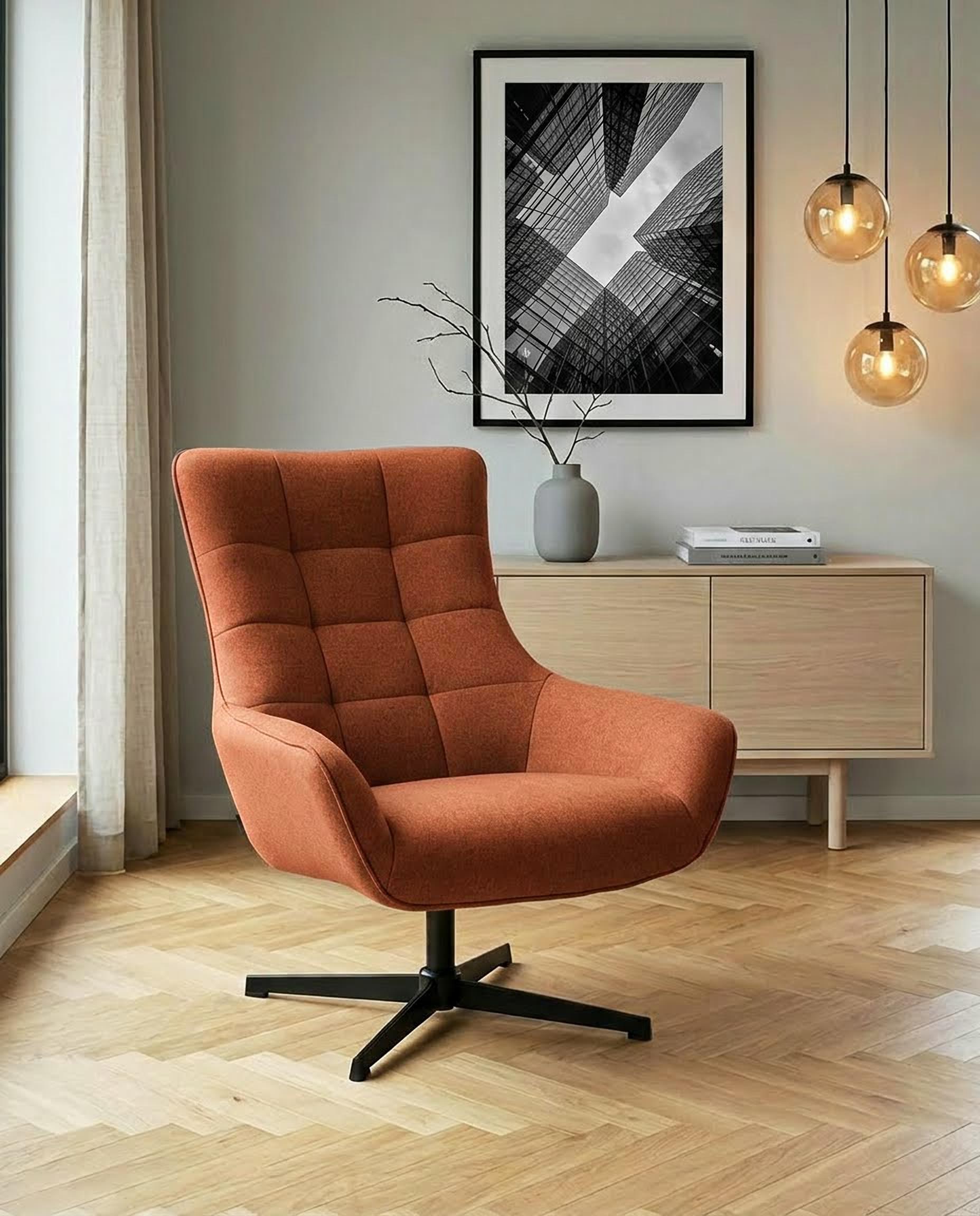 GOODproduct Fauteuil à oreilles »LEMOORE - OTTO. Verlässliche Qualität.« fauteuil relax, fauteuil TV, pivotant à 360°, structure fine