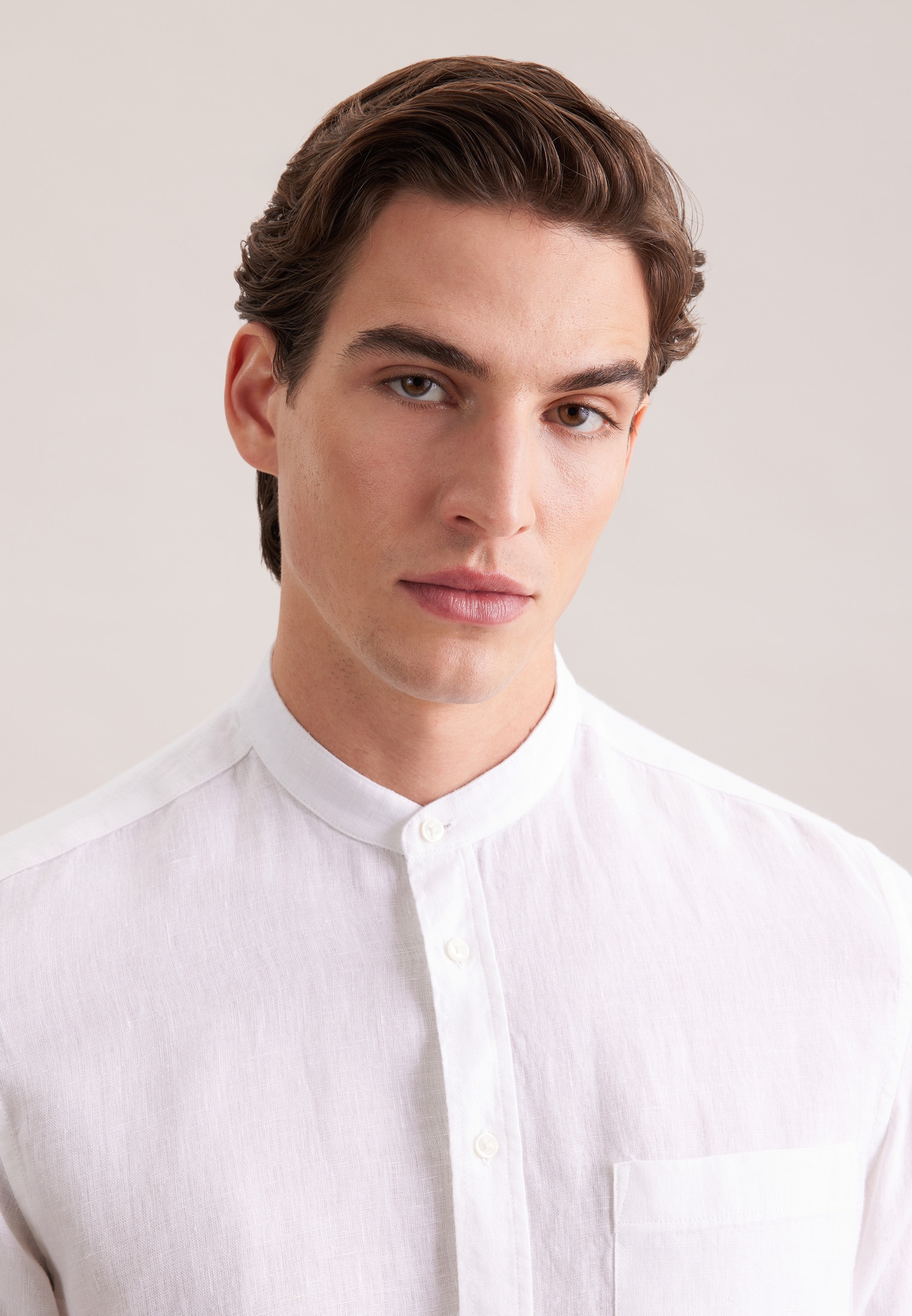 seidensticker Chemise en lin »Schwarze Rose« Slim 1/1 Stehkragen Uni