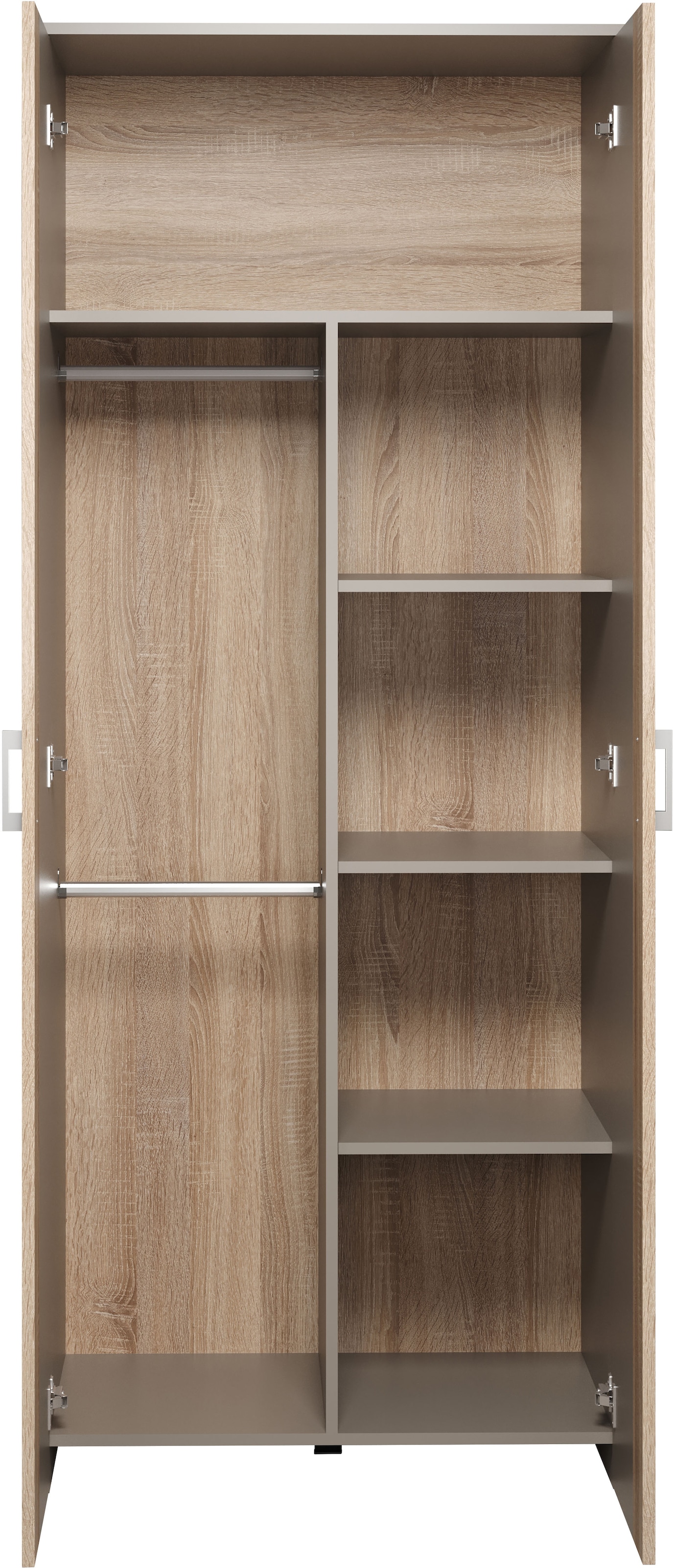 trendteam Babymöbel-Set »Beja«, (Set, 3 tlg.), Gitterbett, Wickelkommode und Kleiderschrank - silberfarbene Griffe