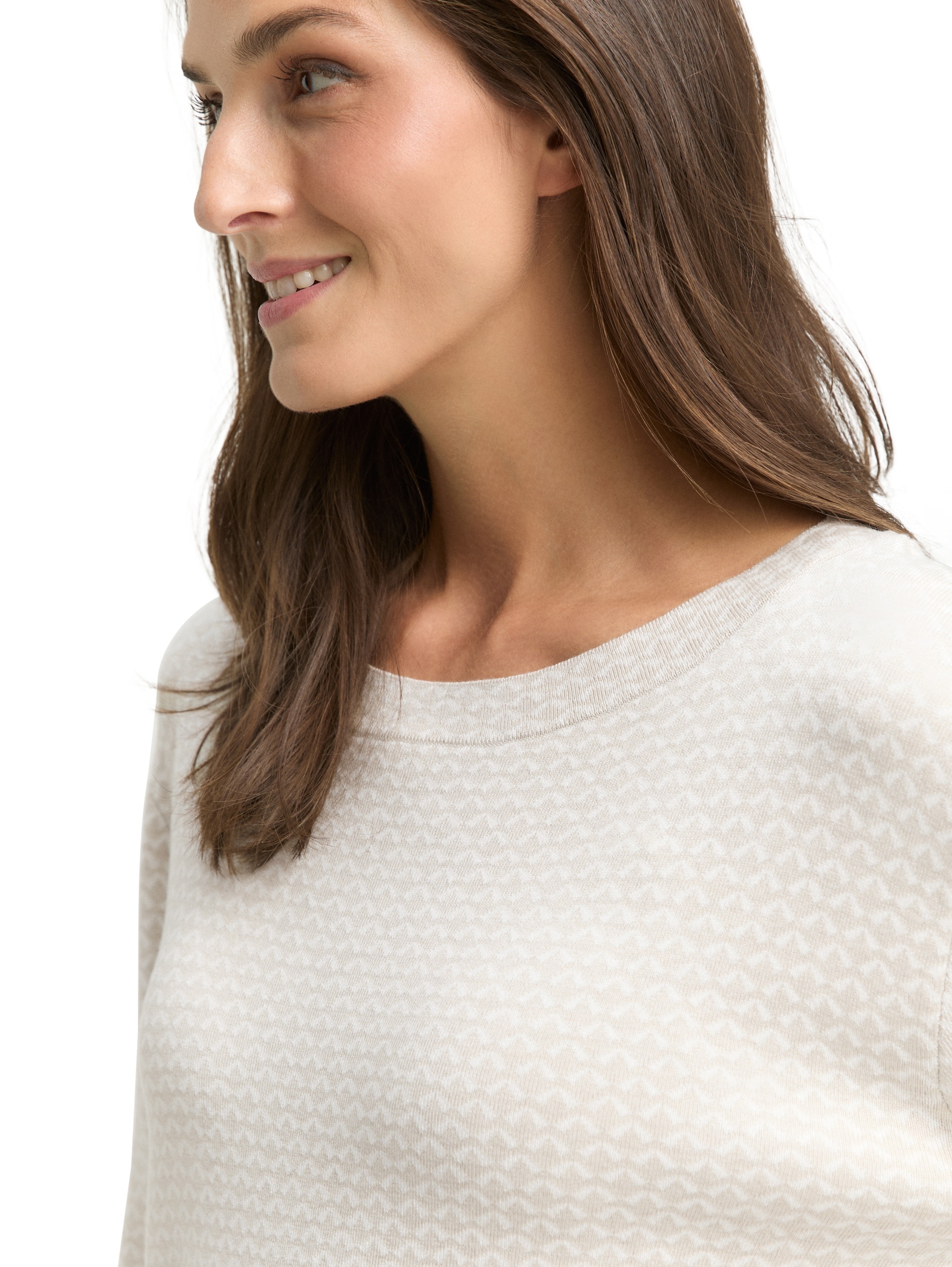 TOM TAILOR Strickpullover mit All-Over Print