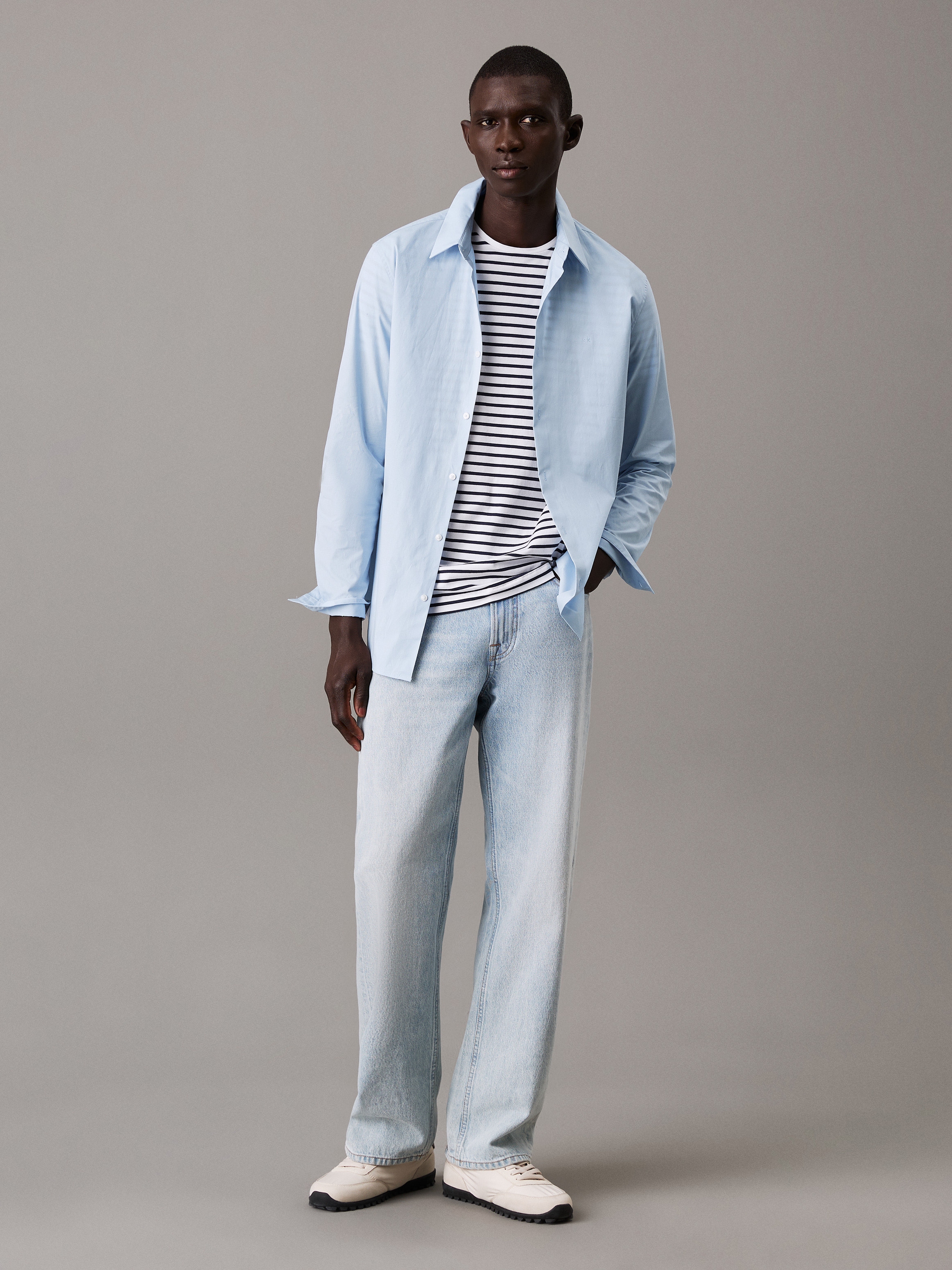 Calvin Klein Langarmhemd »LS SOLID STRETCH SLIM SHIRT«, in Unifarbe