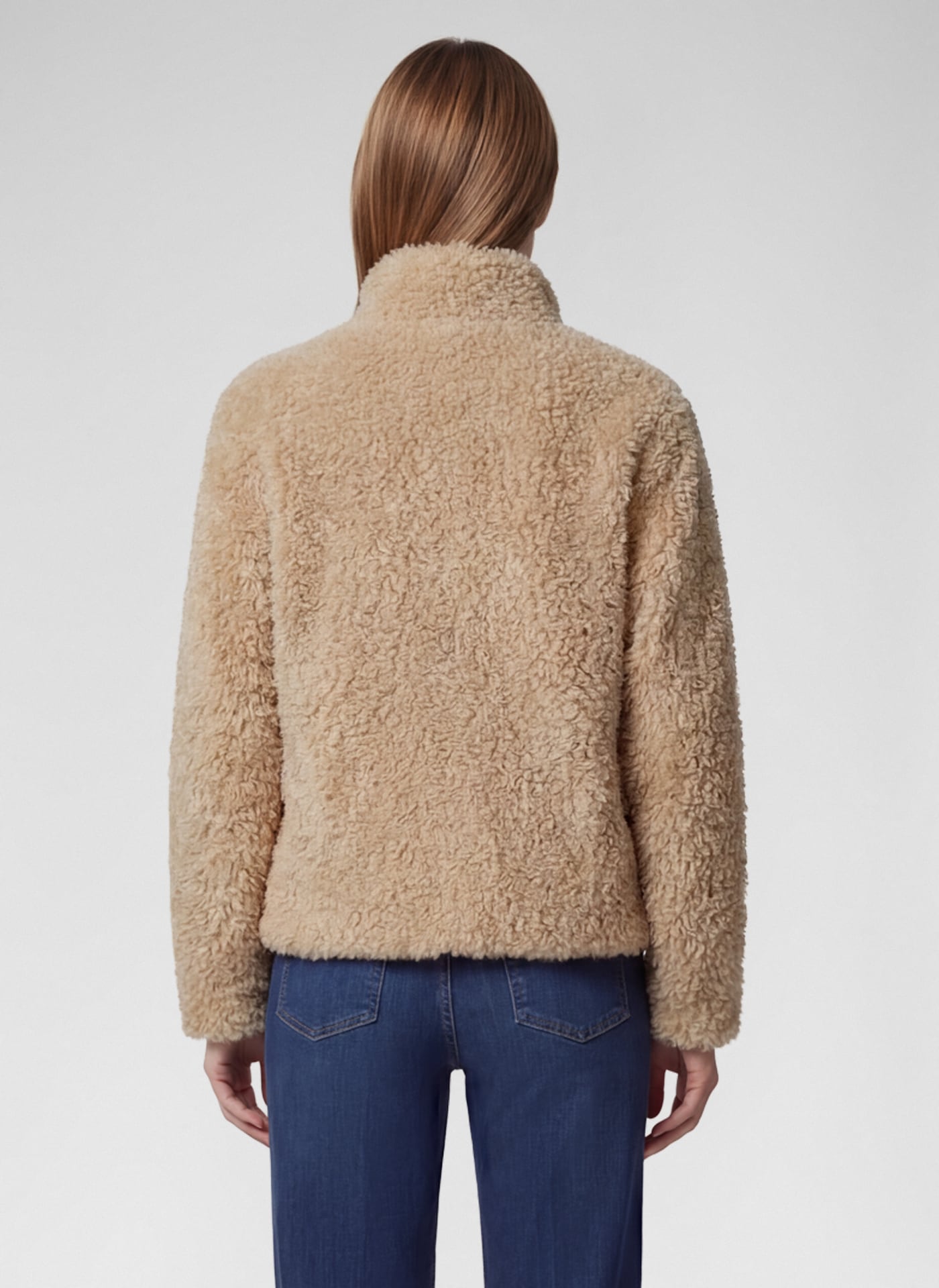Rabe Veste en fausse fourrure sans capuche aspect peluche teddy et col montant