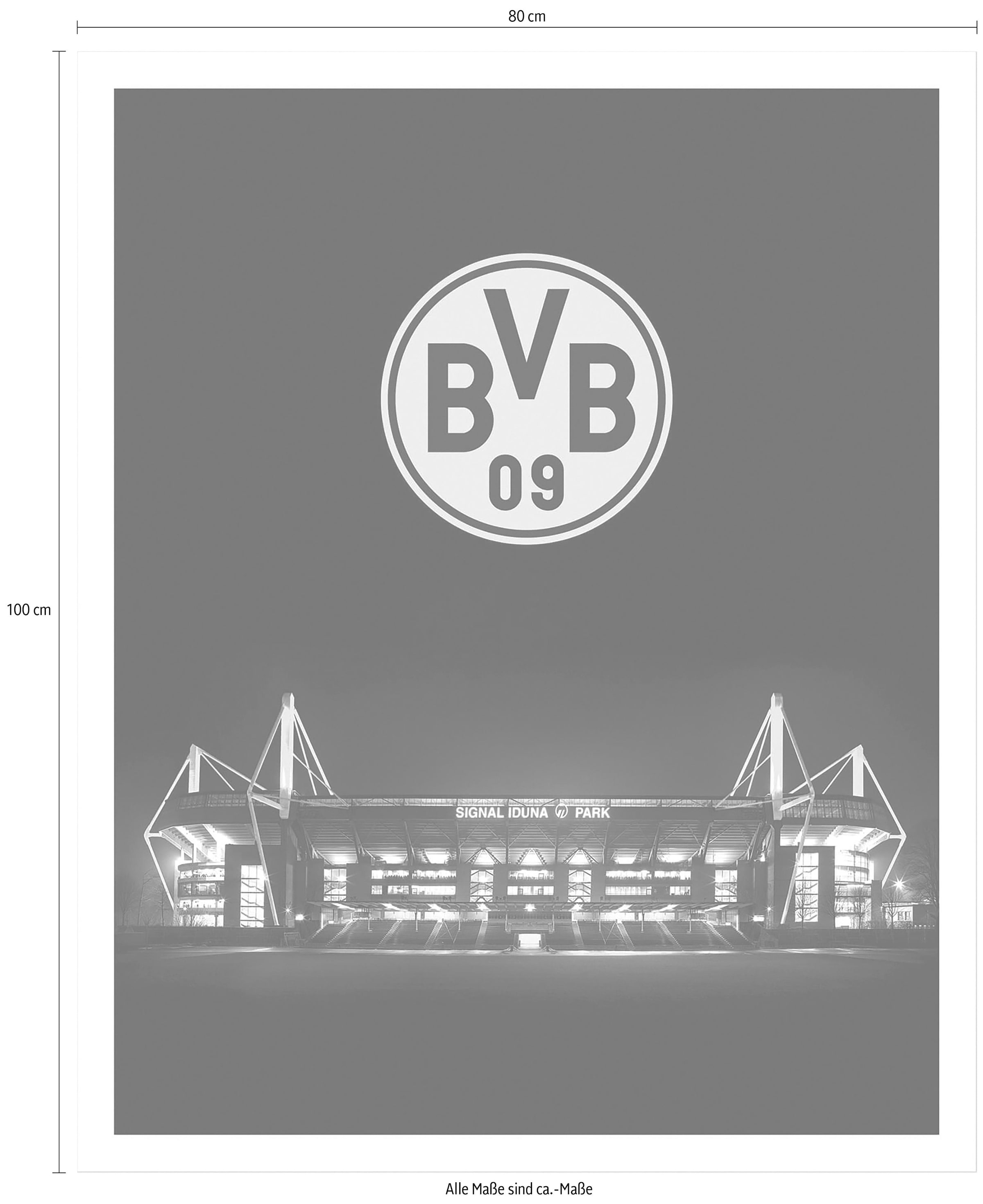 Wall-Art Poster »BVB Signal Iduna Wandbild, prix Park bei Poster, Bild, bas Emblem«, à Wandposter Nacht