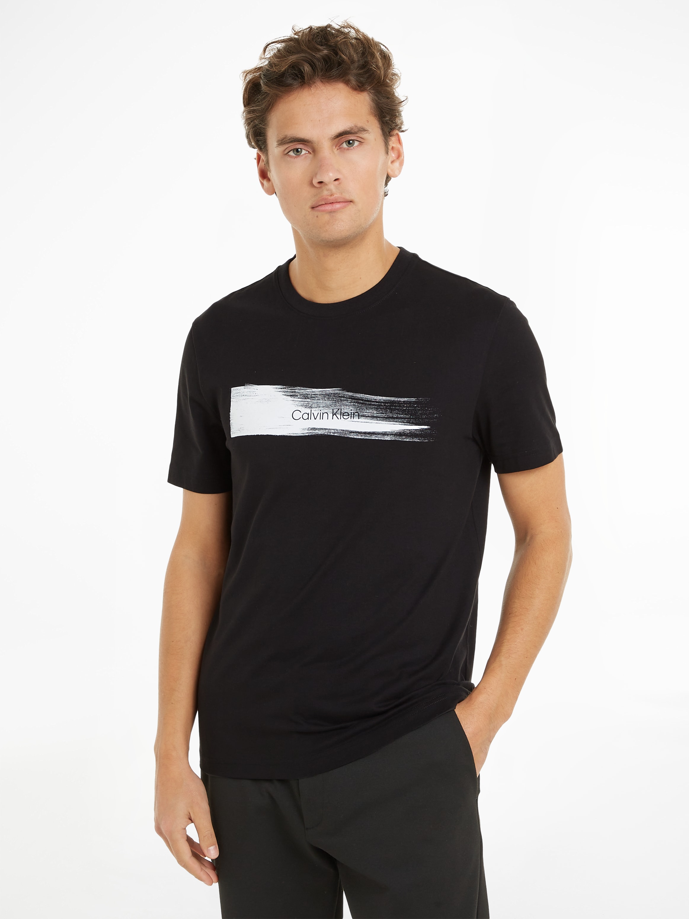 Calvin Klein T-Shirt »BRUSH LOGO T-SHIRT«, mit Logoschriftzug