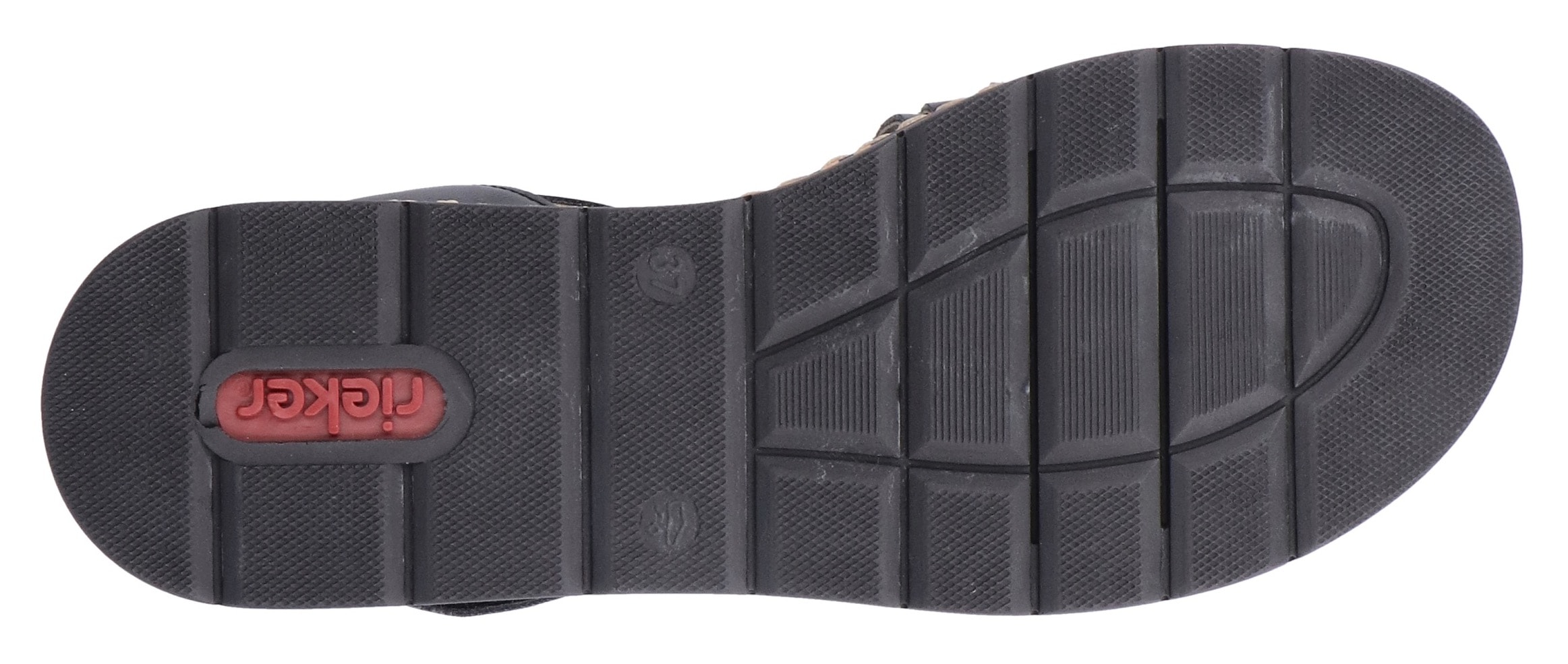 Rieker Sandales compensées  , Sommerschuh, Sandale, Keilabsatz, mit gemusterter Plateausohle