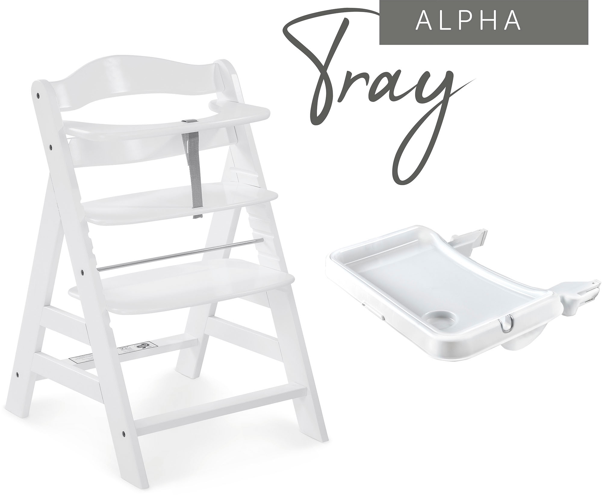 Hauck Plateau de chaise haute »Alpha Tray Tischaufsatz, weiss« für Hochstühle Alpha+ und Beta+