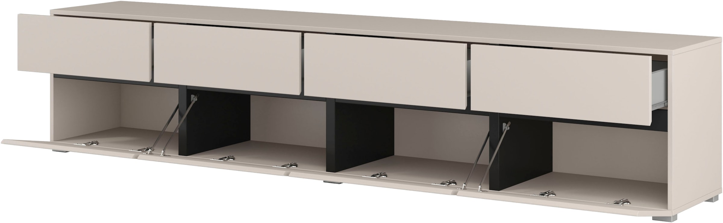 GOODproduct Lowboard »Cross,Breite 225 cm, moderne grifflose TV-Kommode« TV-Schrank mit viel Stauraum, TV-Board