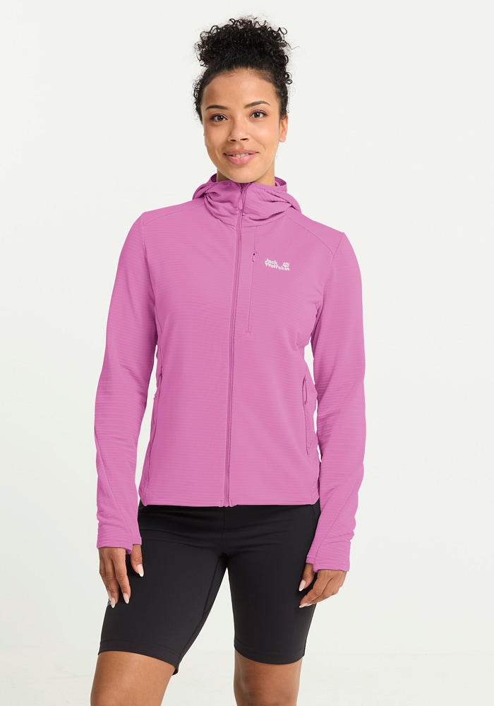 Jack Wolfskin Veste polaire »LITESTRIDE HOODED FZ W« avec capuche avec poches zippées et poche poitrine
