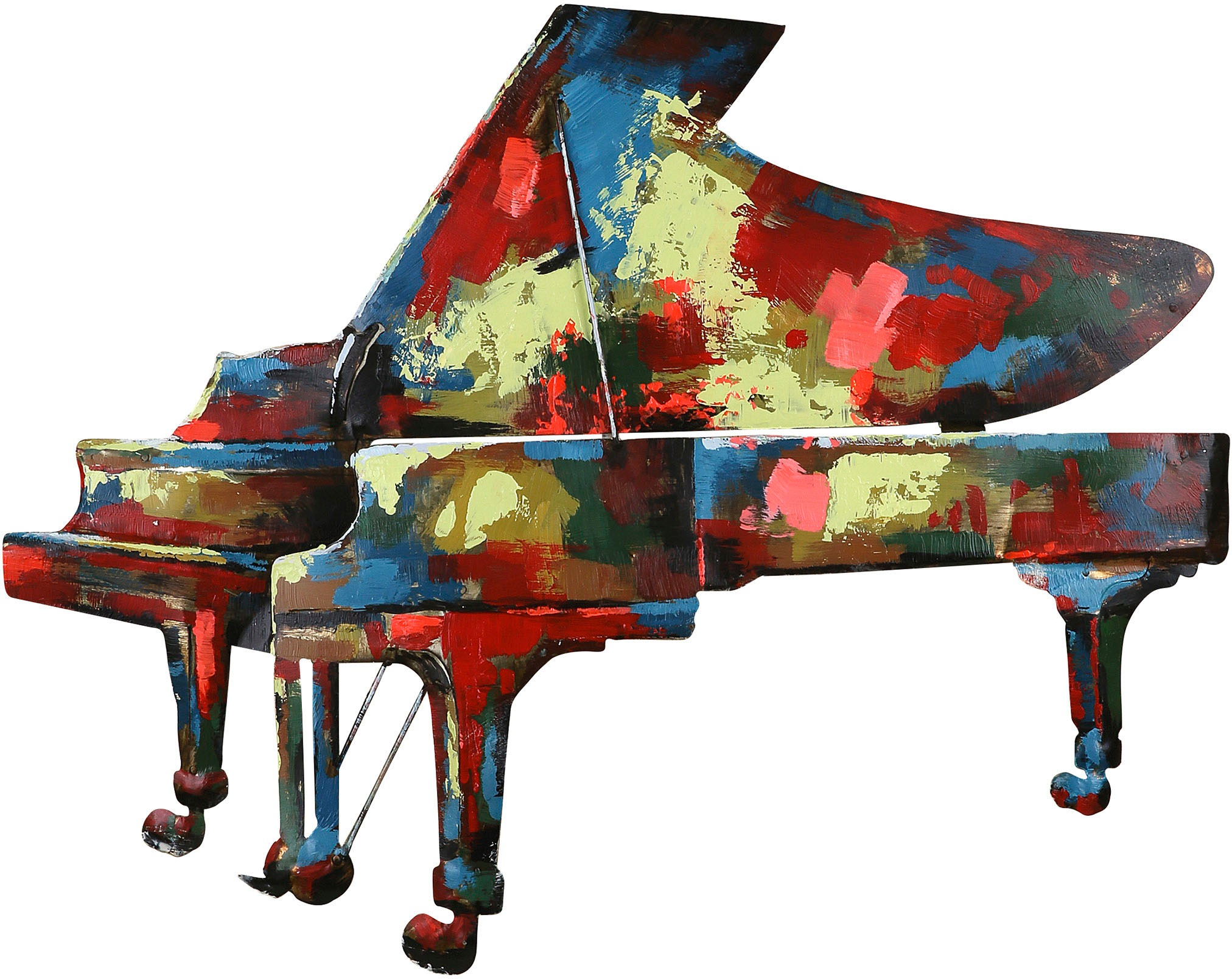 Image of GILDE GALLERY Wandbild »Puh«, Instrumente, (1 St.), handgearbeitet, 80x80 cm, aus Metall, 3D-Effekt, Motiv Klavier, dekorativ im Wohnzimmer & Schlafzimmer bei Ackermann Versand Schweiz