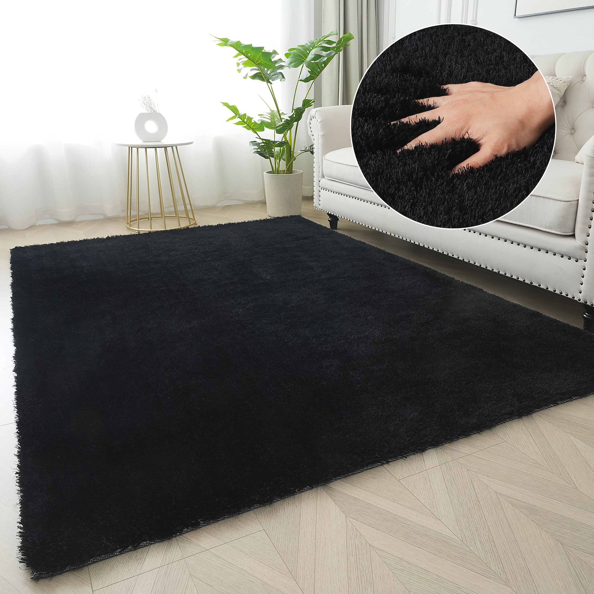 Bruno Banani Teppich »Dana Teppich, besonders weich und kuschelig, Kundenliebling«, rechteckig, 30 mm Höhe, uni, Mikrofaser Teppiche, Wohnzimmer, Schlafzimmer, Esszimmer