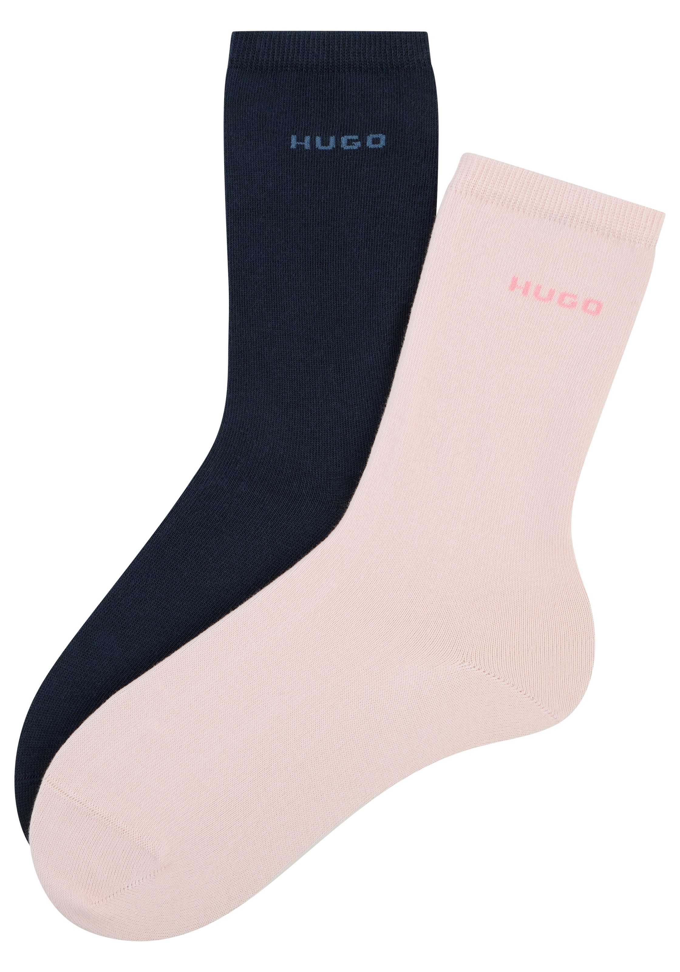 Image of HUGO Underwear Socken "RS UNI LOGO" 2 Paar tlg. mittelhoh, aus Baumwoll-Mix mit Logos