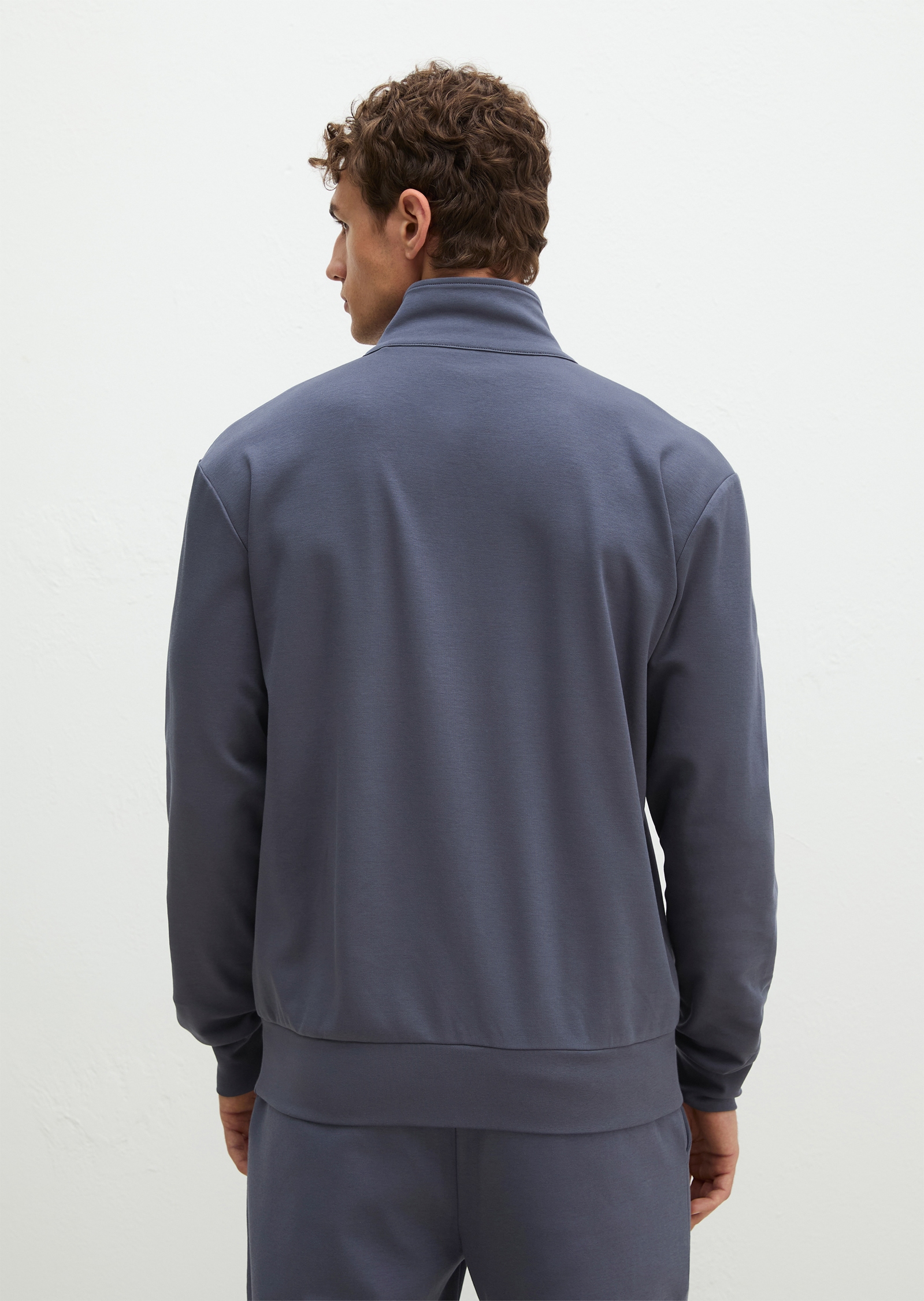 Marc O'Polo Veste sweat mit Stehkragen, für Homewear, aus Interlock, lockere Passform