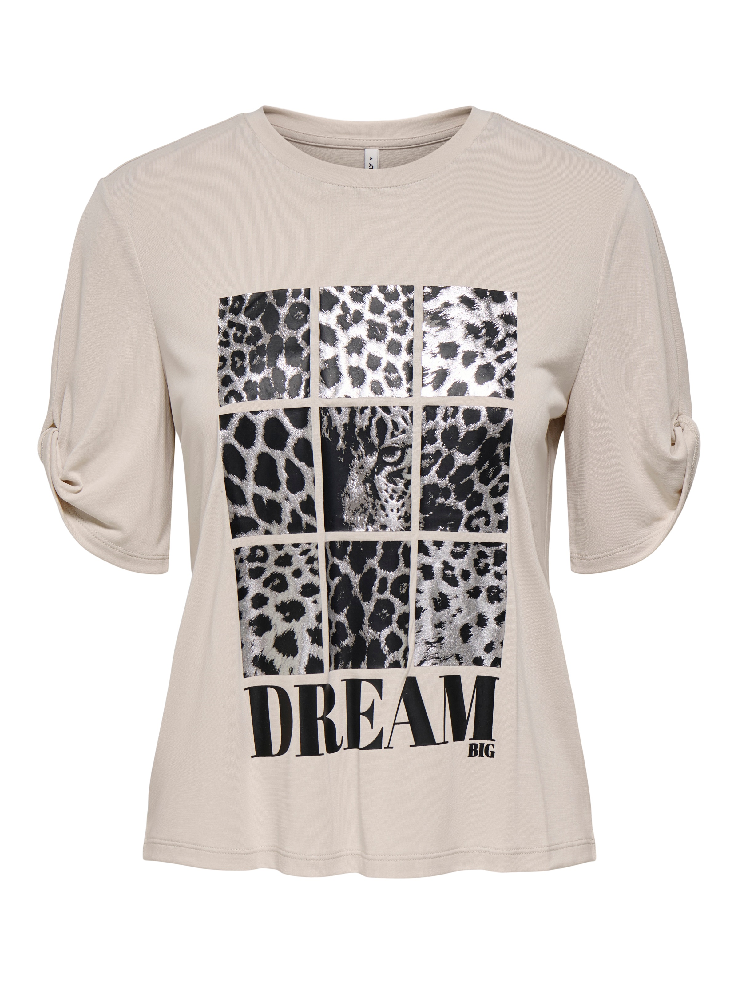 ONLY Kurzarmshirt »ONLFREE – T-Shirt mit Print für lässige Kombinationen«, modisch, Jersey, regular fit, Materialmix, Rundhals