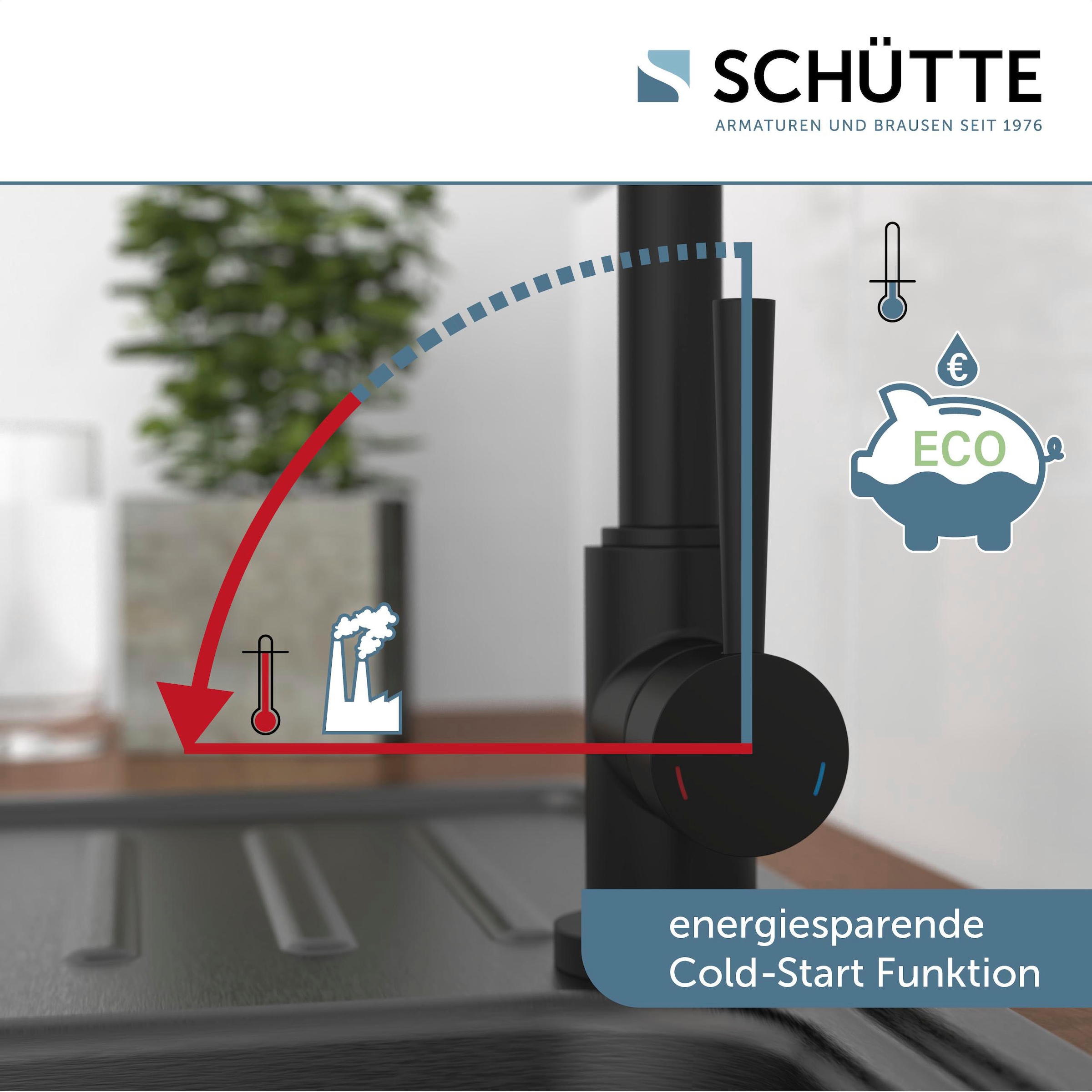 Schütte Spültischarmatur »CORNWALL«, energiesparender Cold-Start, 360° schwenkbare Mischbatterie, Hochdruck