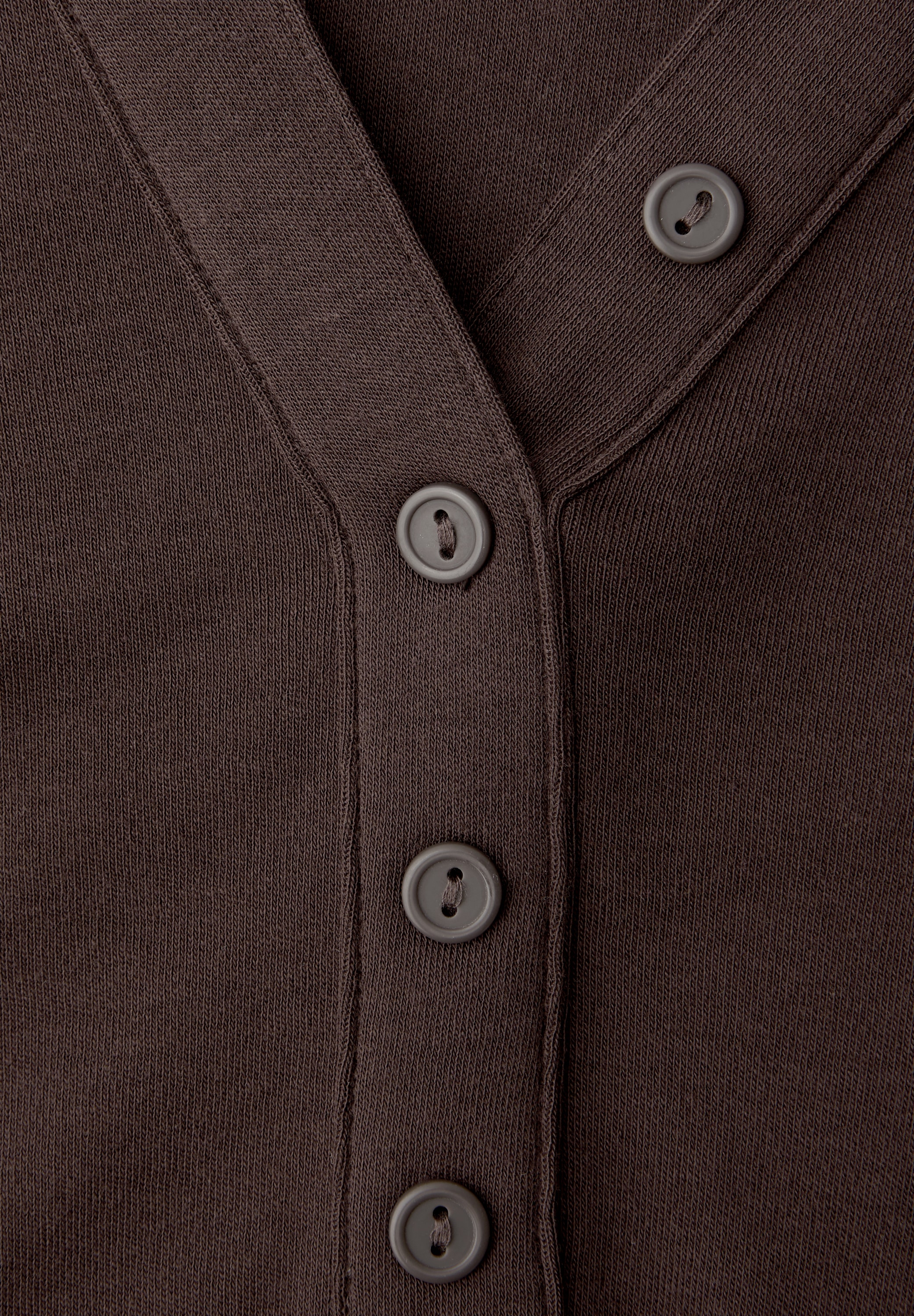 STREET ONE T-shirt à manches longues mit dekorativem Split Neck und Knopfleiste