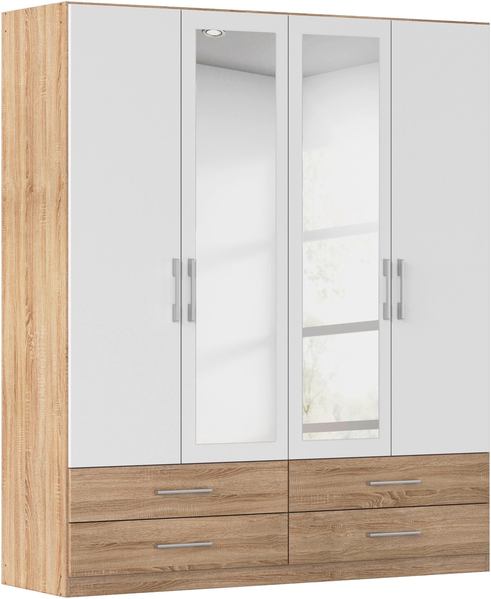 rauch Armoires à vêtements »Schrank Garderobenschrank Mehrzweckschrank Schlafzimmer HERSBRUCK« 3 finitions différentes BASIC/CLASSIC/PREMIUM (incl. soft-close),  avec tiroirs spacieux ainsi que portes-miroirs FABRIQUÉ EN ALLEMAGNE