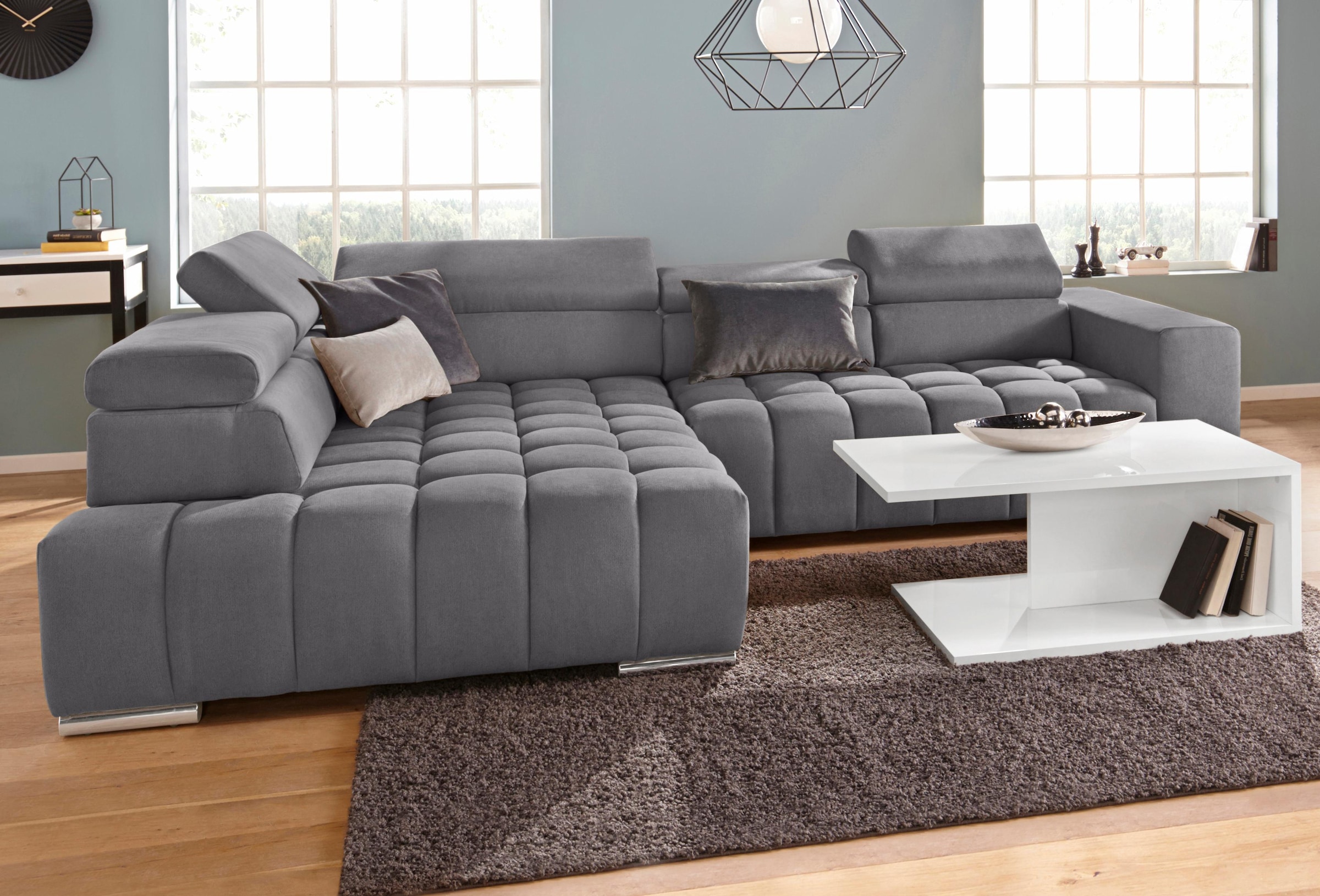 exxpo - sofa fashion Ecksofa Elias, L-Form, mit Kopf- bzw. Rückenverstellung, wahlweise mit Bettfunktion