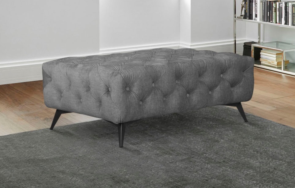 Leonique Polsterhocker »Glynis«, aufwändige Knopfheftung, moderne Chesterfield Optik, Fussfarbe wählbar