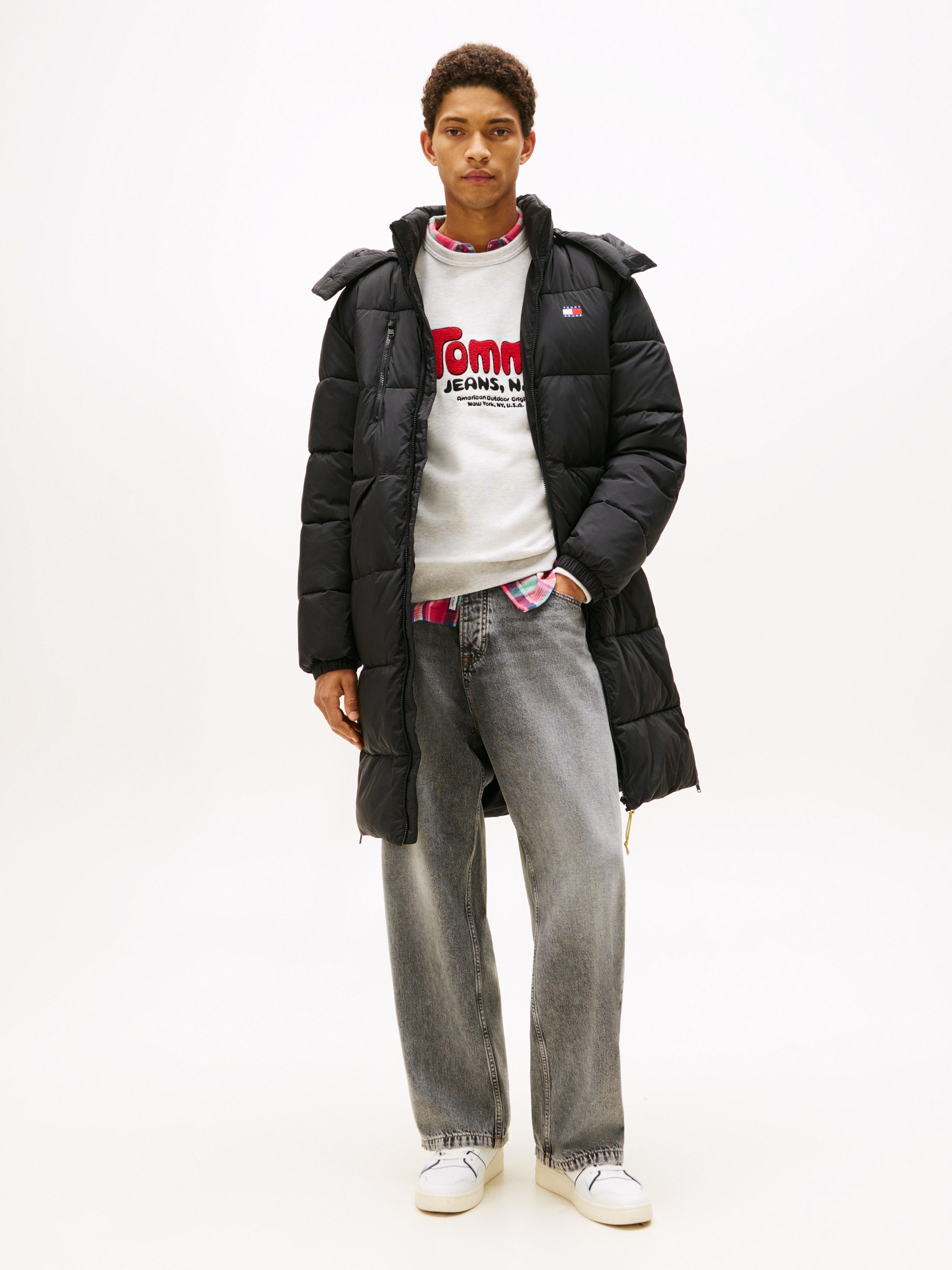 Image of Tommy Jeans Steppmantel "VAIL MAXI PARKA" Regular fit mit abnehmbarer Kapuze