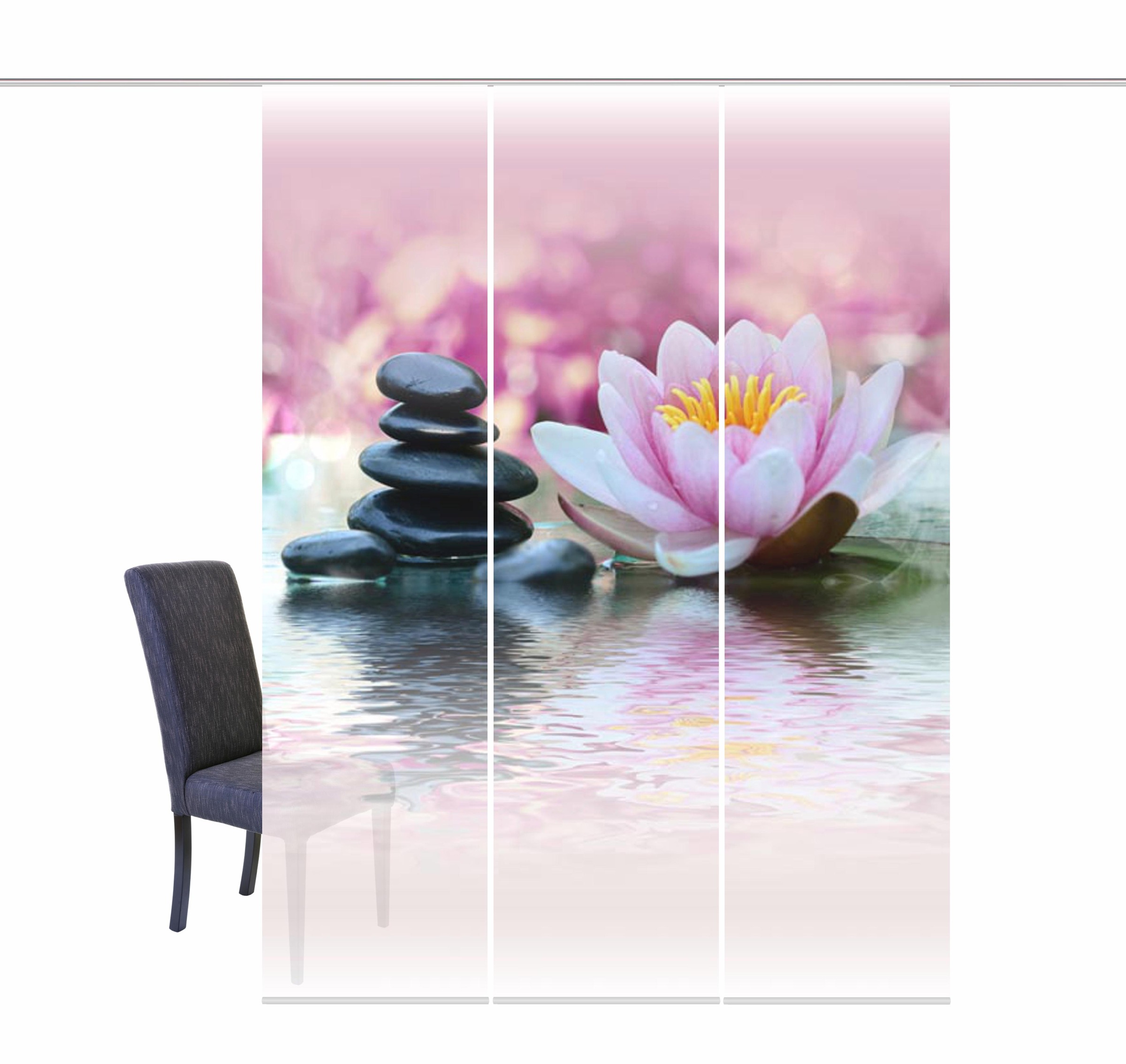 Image of HOME WOHNIDEEN Schiebegardine »WASSERLILIE«, (3 St.), HxB: 245x60, inkl. Befestigungszubehör bei Ackermann Versand Schweiz