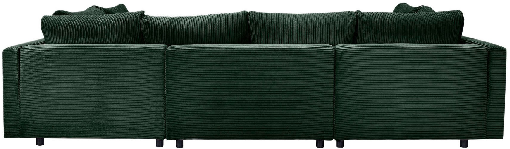 Home affaire Wohnlandschaft »Toni U-Form mit Armlehne«, inkl. Hocker und Zierkissen in abgesetzter Farbe, mit Bonnelfederkern