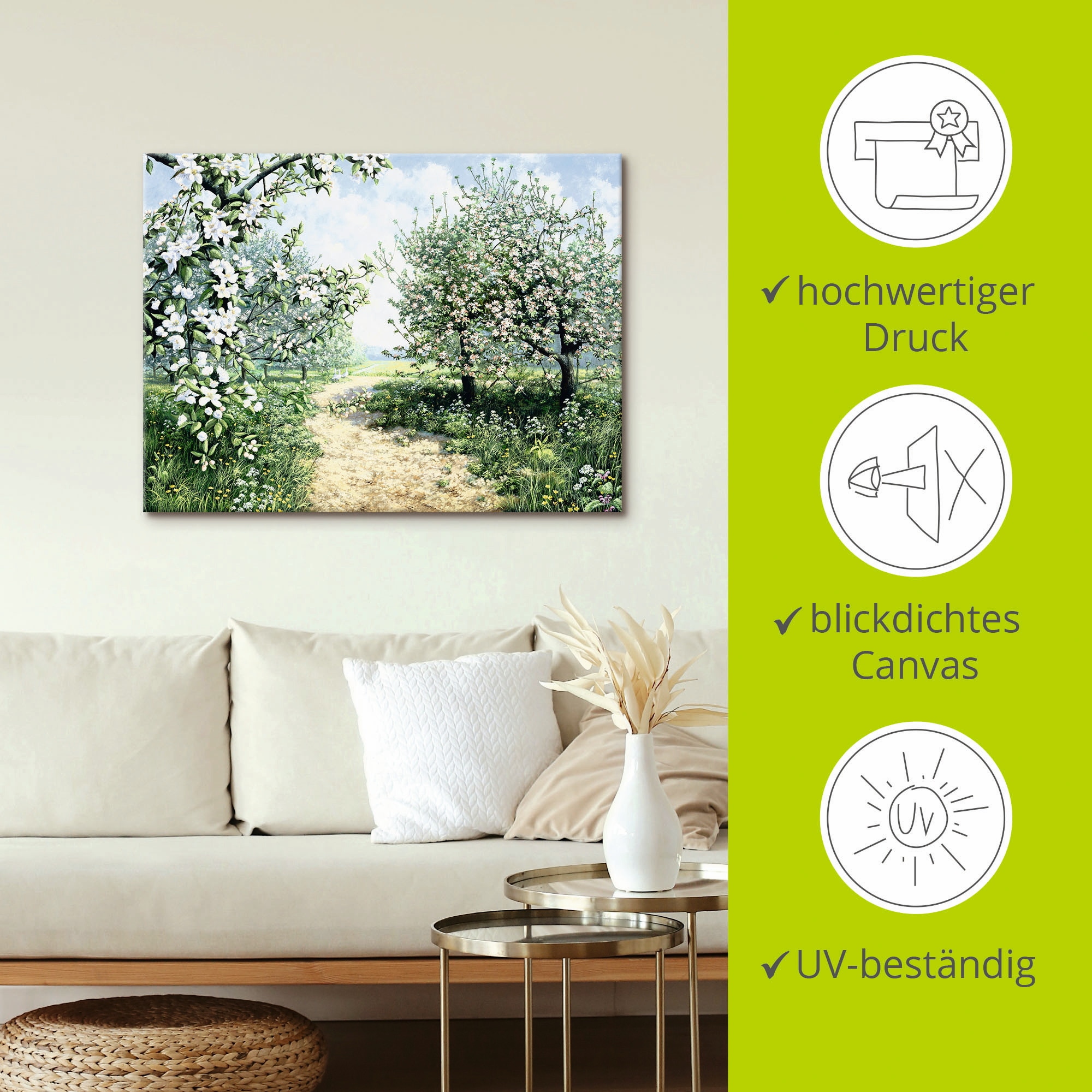 Artland Wandbild »Frühling I«, Vier Jahreszeiten, (1 St.), als Leinwandbild, Poster, Wandaufkleber in verschied. Grössen