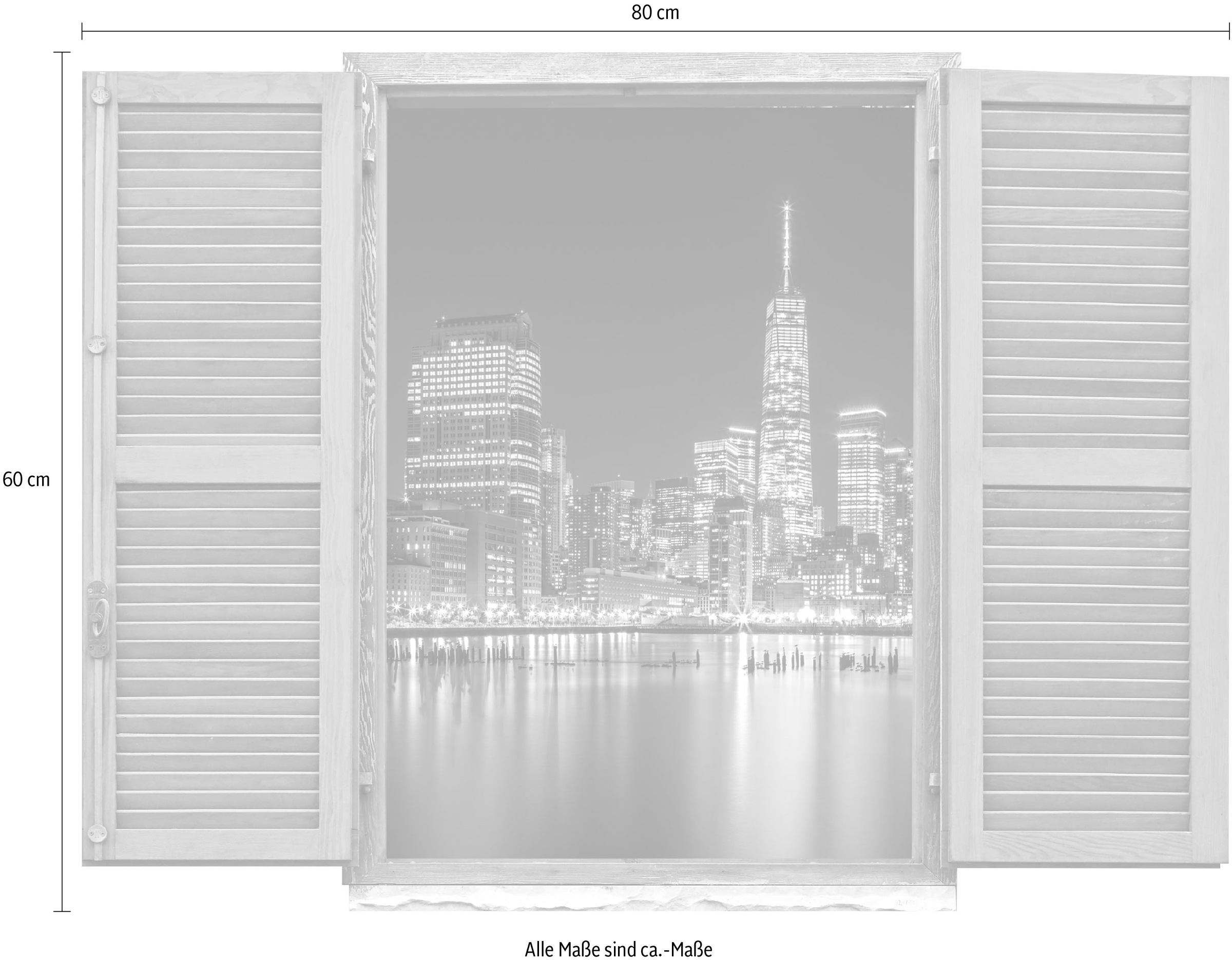 queence Wandtattoo »Grossstadt« Wandsticker, Wandbild, selbstklebend, 3D, Fenster