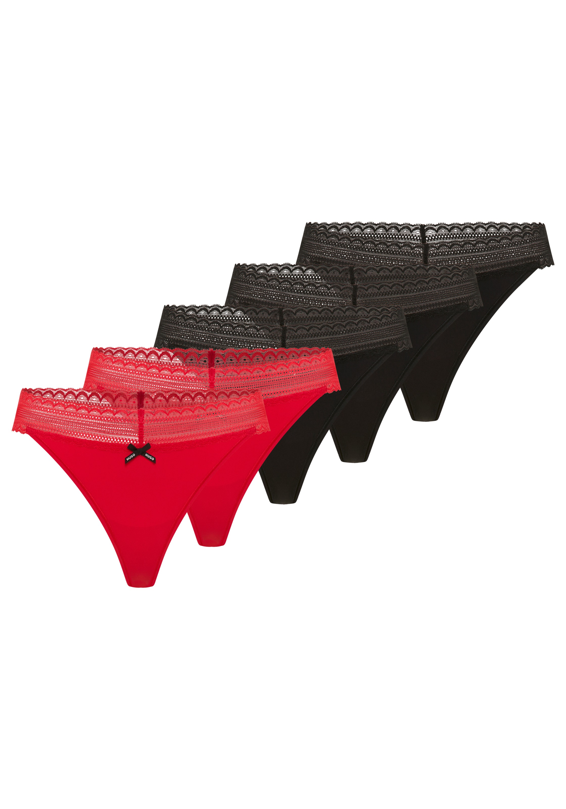 Image of HUGO Underwear String "Lace" Mit Spitzeneinsatz