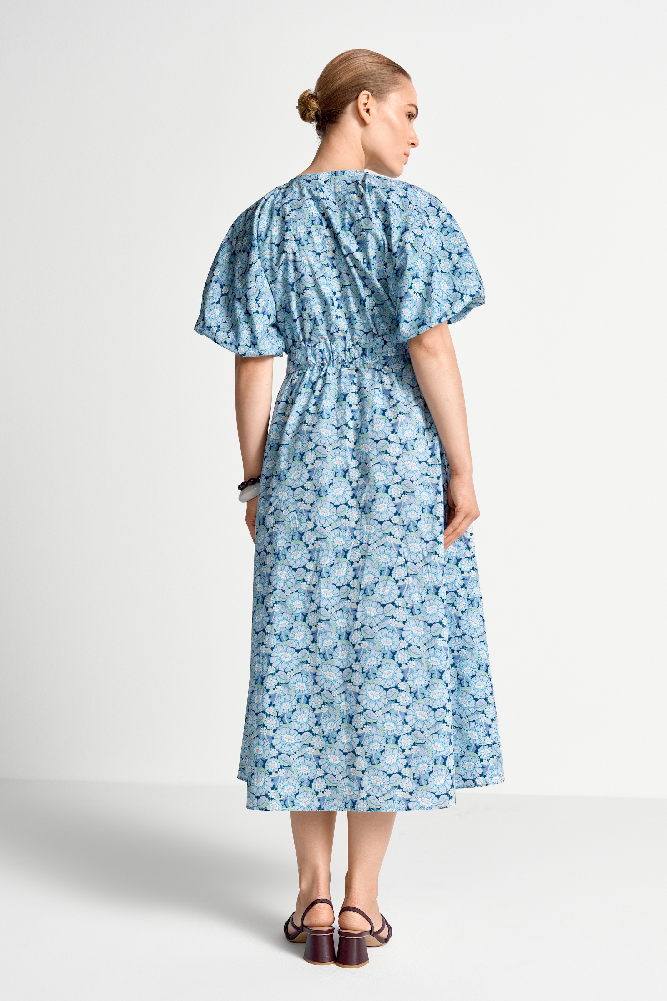 RICHROYAL Robe midi Sans poche imprimé Liberty, avec ceinture à nouer