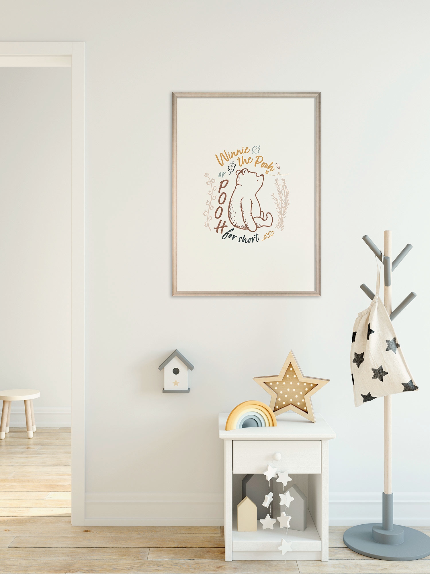 Image of Komar Wandbild "Disney Winnie the Pooh for Short" Disney Set, 1 Stk. tlg. 40 x 50 cm (Breite x Höhe) - Kinderzimmer, Dekoration