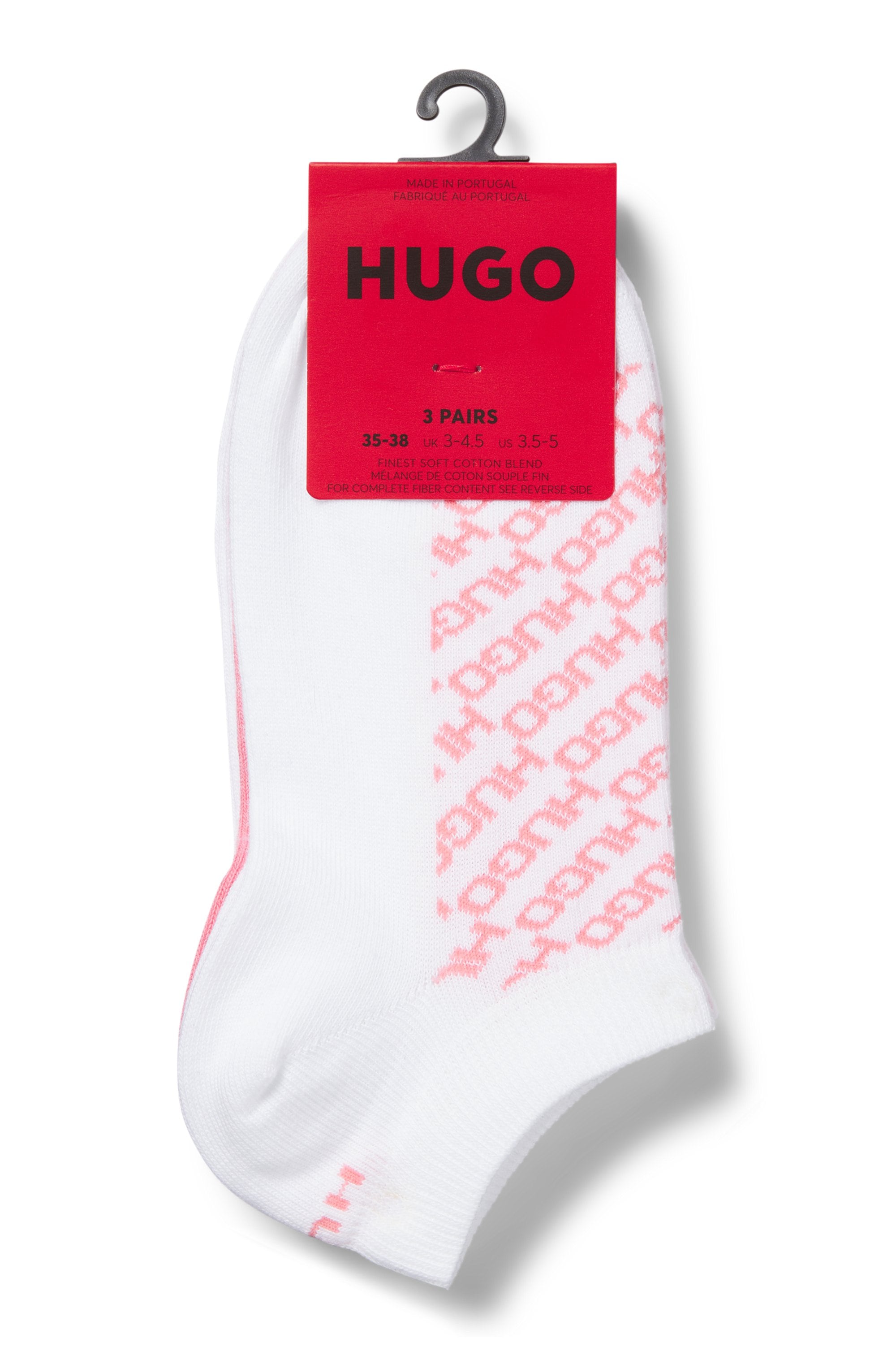 HUGO Underwear Sneakersocken »3P AS SLANTMONO CC W«, (3 Paar), mit Logo Details