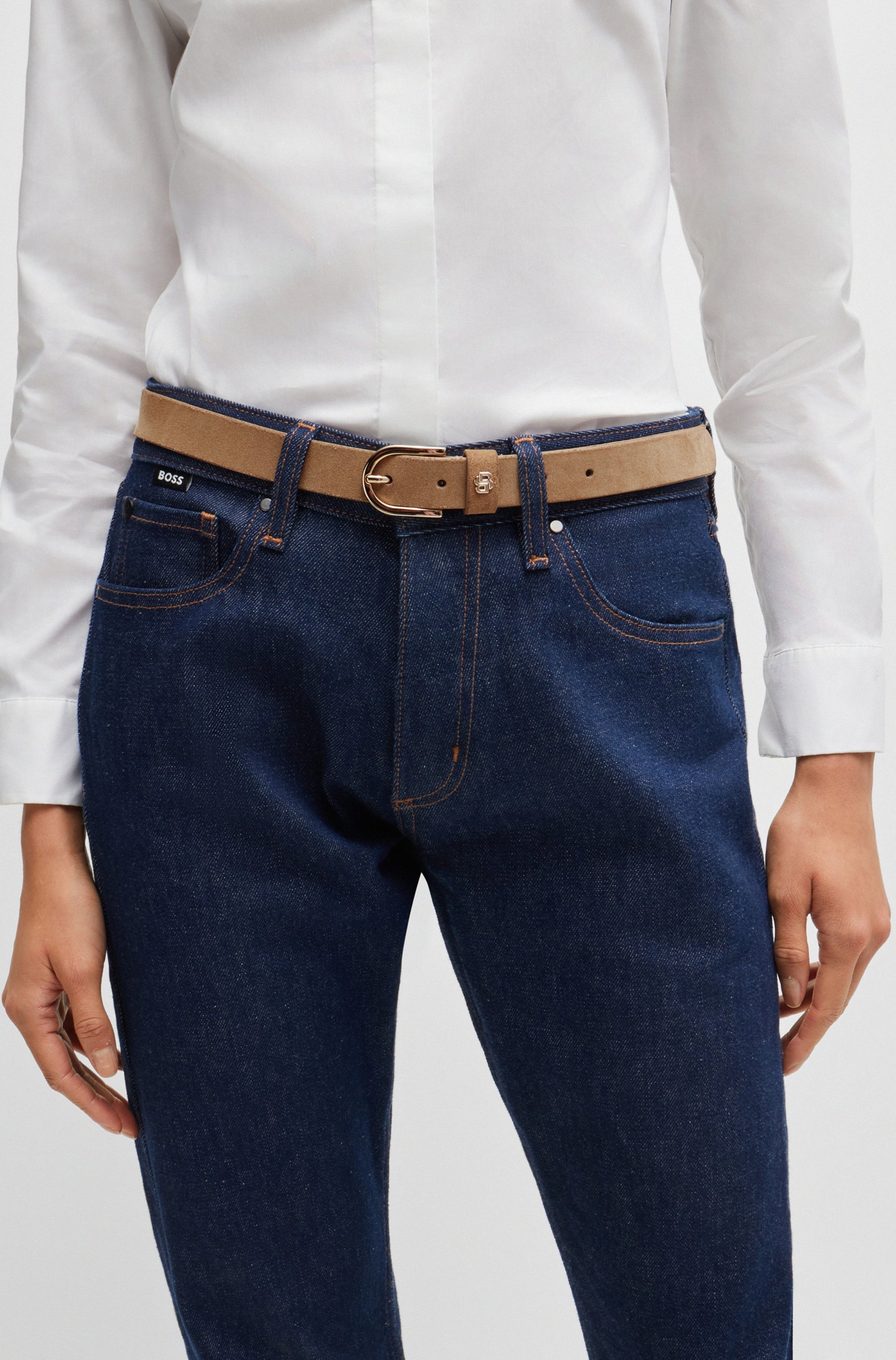 BOSS Ledergürtel »Scarlet BB Sz25«, mit Monogramm-Label