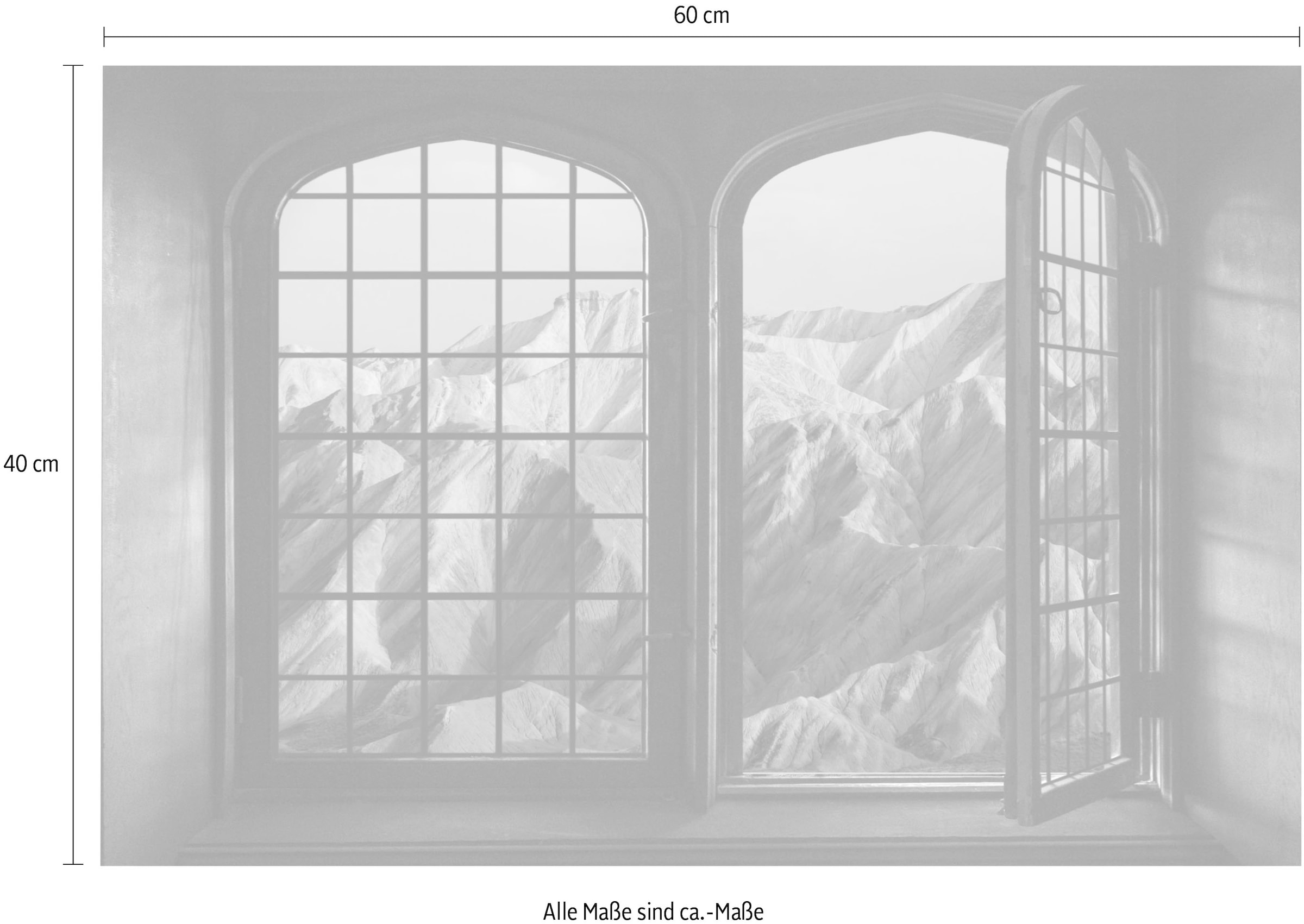 queence Autocollants muraux »Berge« Wandsticker, Wandbild, selbstklebend, 3D, Fenster