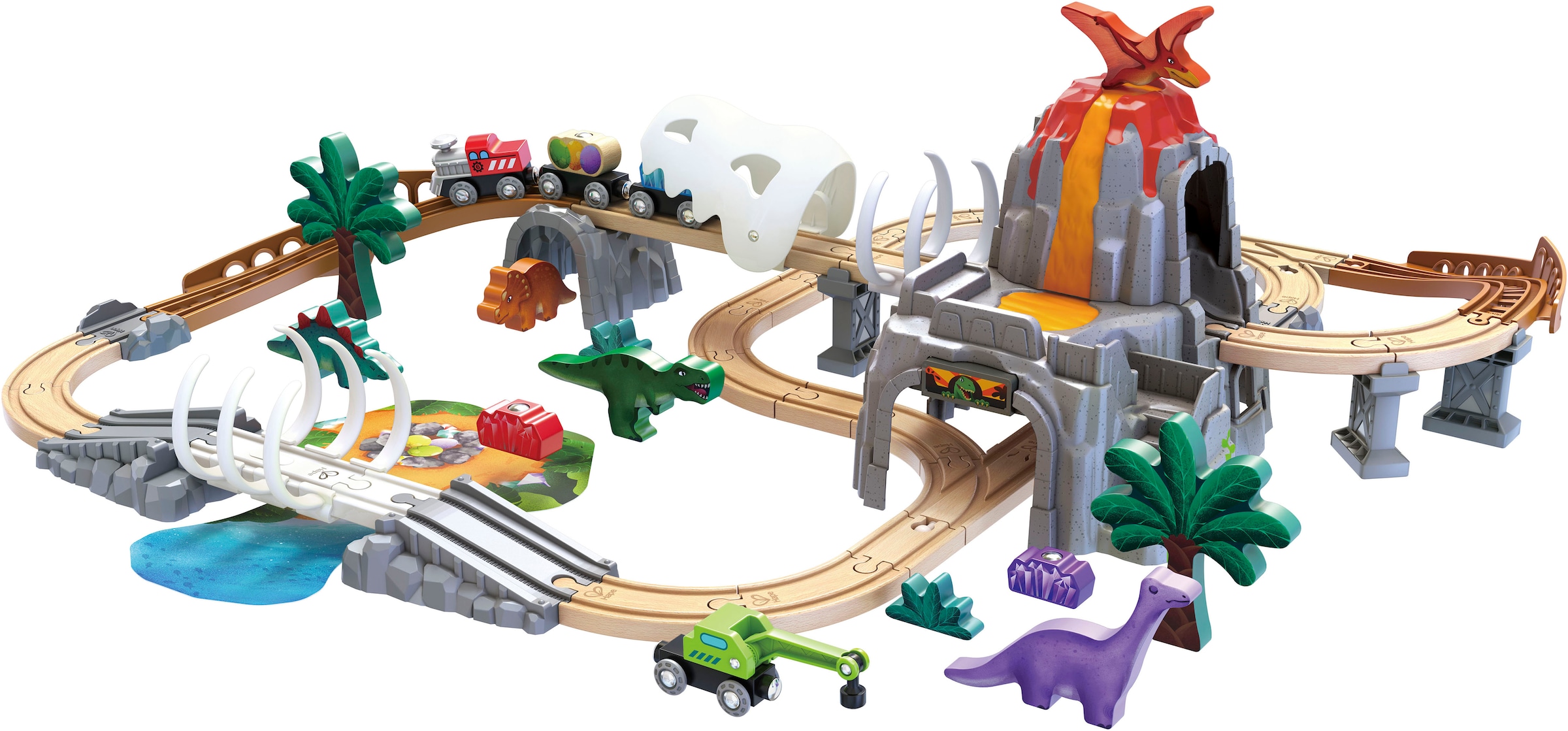 Image of Hape Spielzeug-Eisenbahn "Dino-Eisenbahn-Abenteuer" mit Licht- und Soundfuntkion