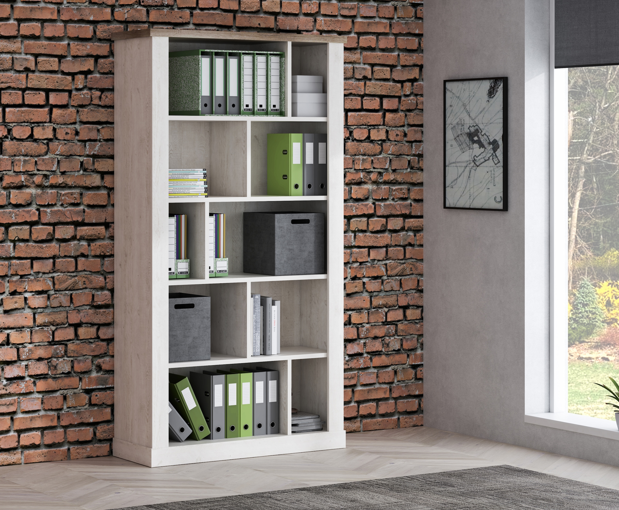 FORTE Aktenregal »Duro« Höhe 212 cm, Bücherregal im Landhausstil
