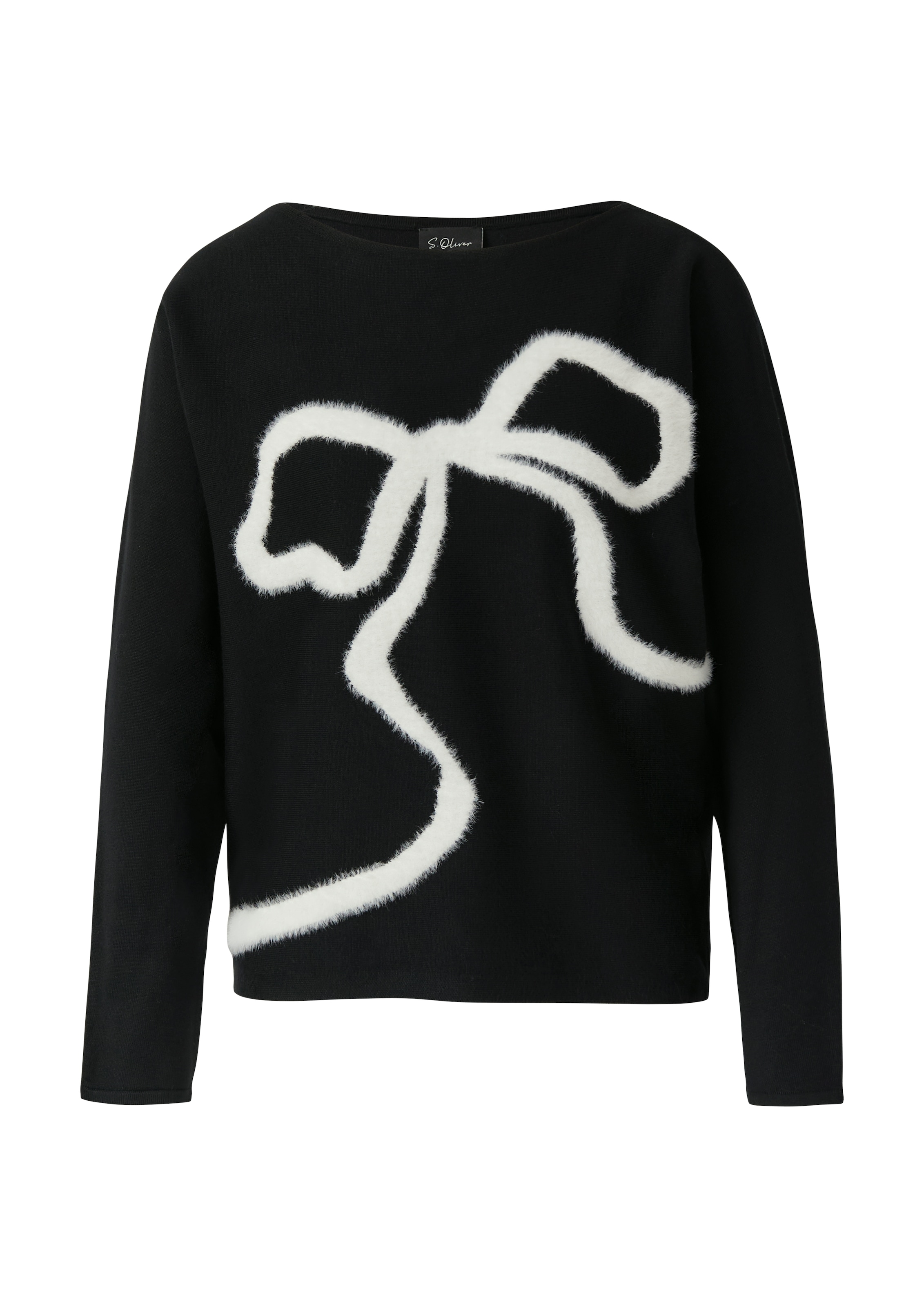 s.Oliver BLACK LABEL Pull en tricot mit Intarsien Schleife