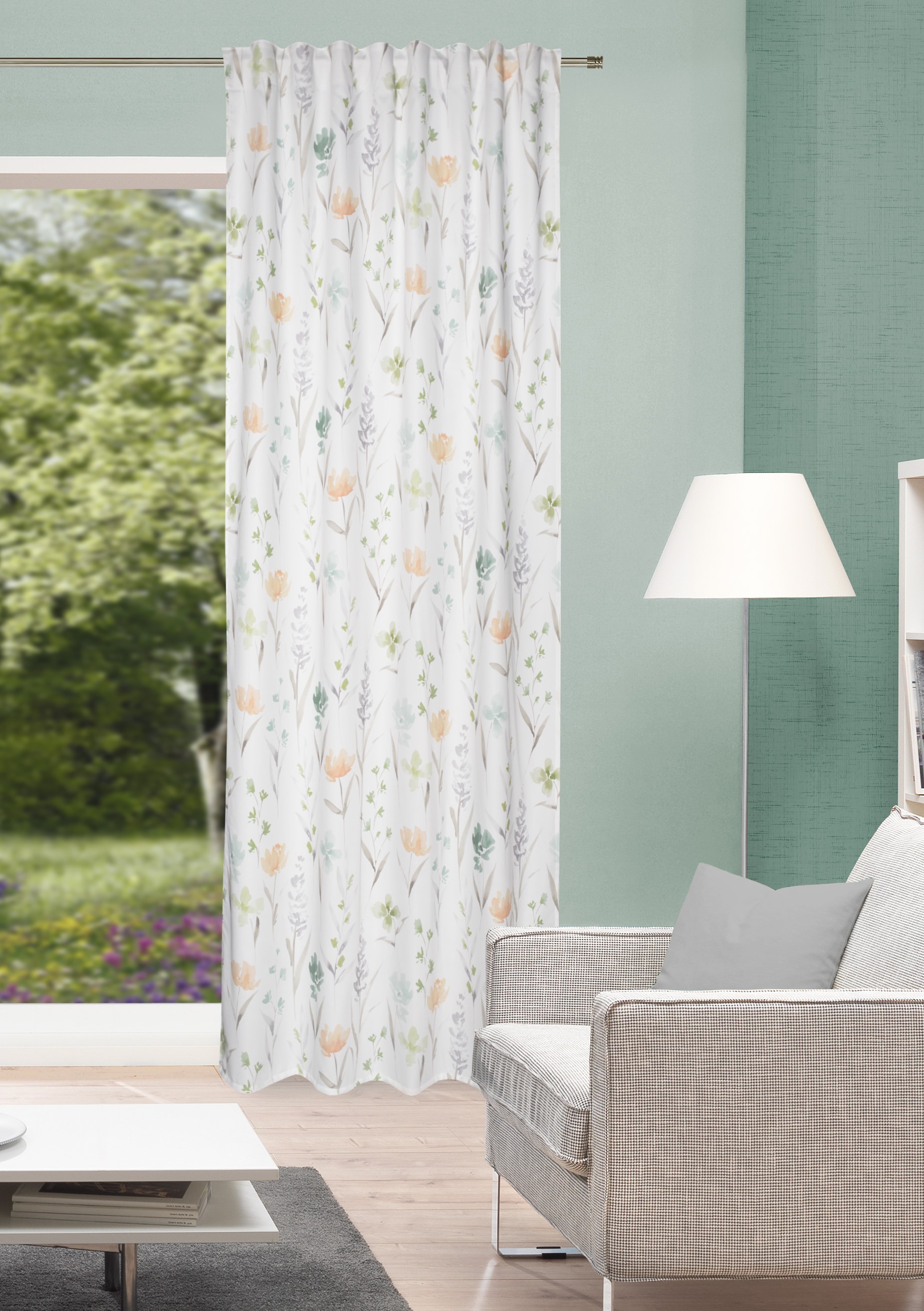 HOME WOHNIDEEN Vorhang »DANICA« Multifunktionsband 1 Stk. tlg. Kombibandschal Dekostoff, bedruckt